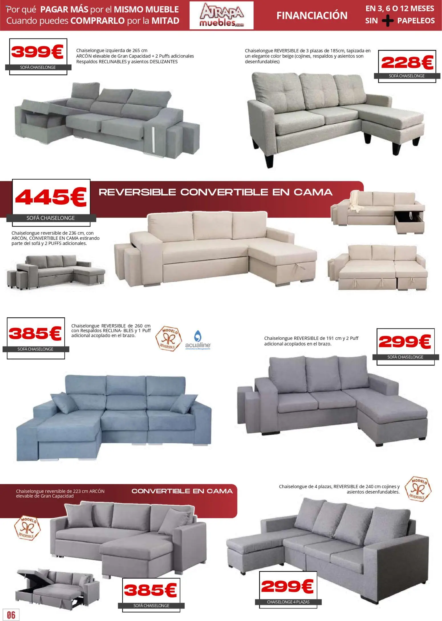 Atrapa Muebles folleto │ válido desde el 03.03.2026 | Página: 6 | Productos: Cama, Sofá