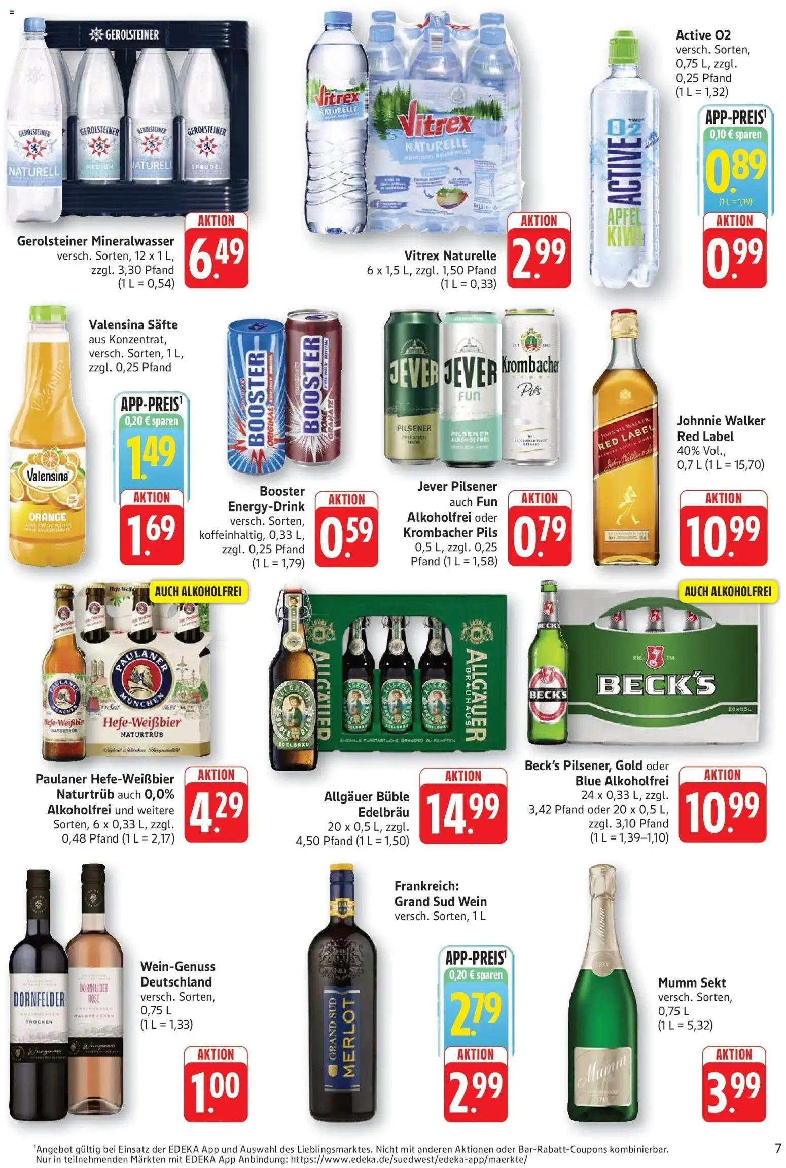 Edeka Prospekt Altrip (ab 07.09.2026) » Angebote Online | Seite: 7 | Produkte: Sekt, Valensina, Jever, Wein
