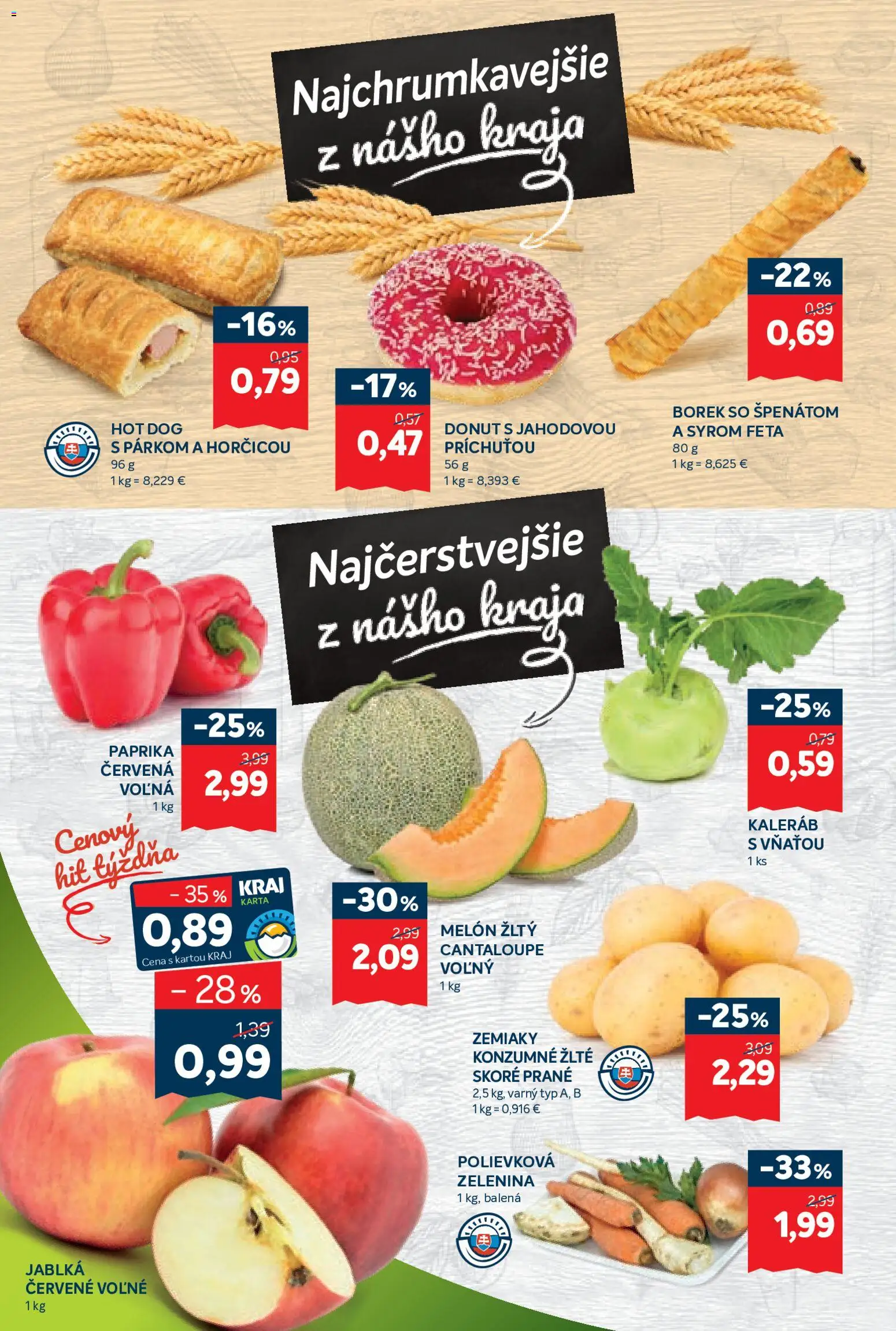 Nové Kraj akcie – leták je platný od 27.08.2026 | Strana: 2 | Produkty: Paprika, Donut, Zelenina, Kaleráb