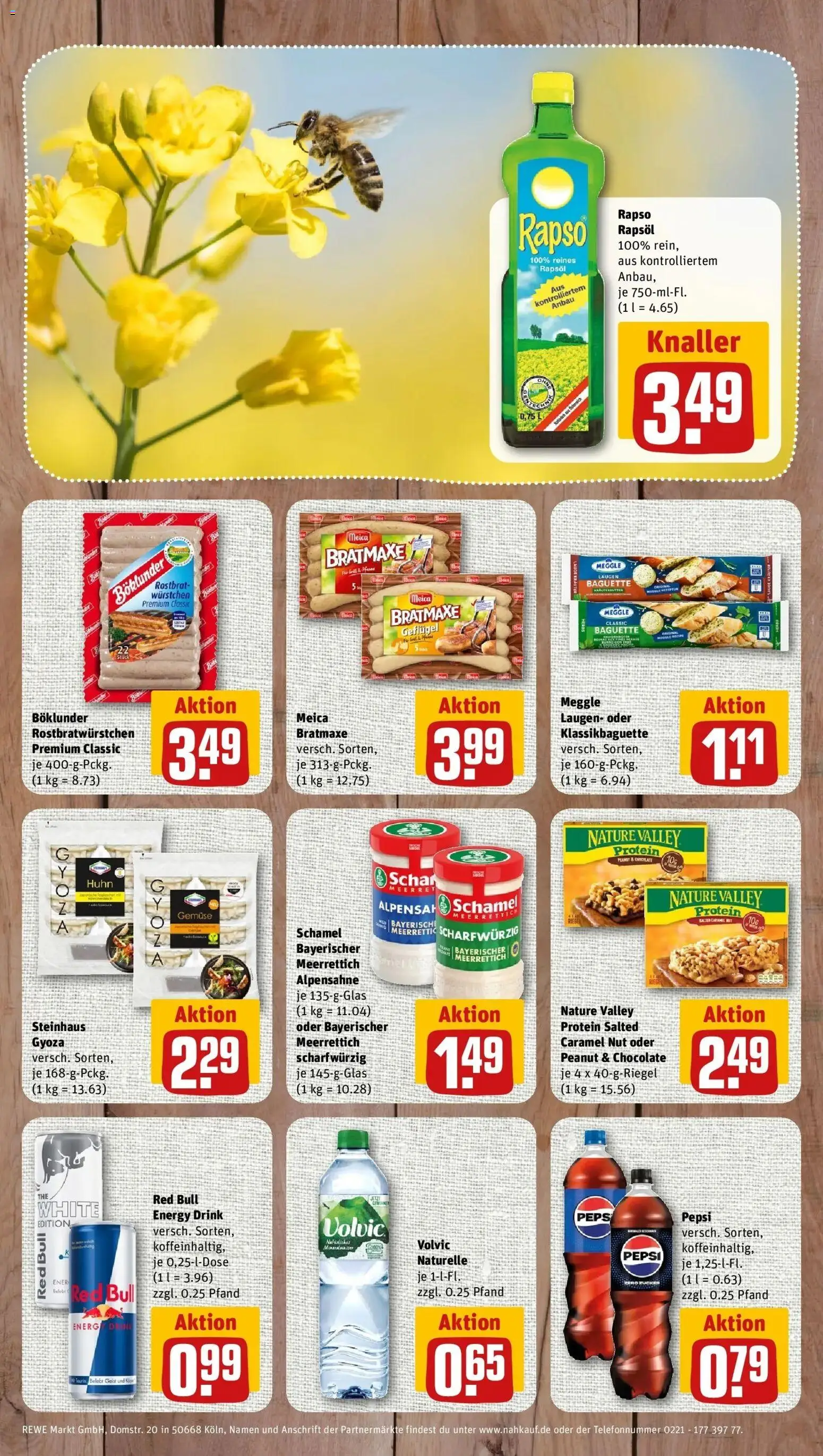 REWE Prospekt ab 24.08.2026 zum Blättern » Angebote | Seite: 8 | Produkte: Red bull, Rapsöl, Pepsi, Rapso rapsol