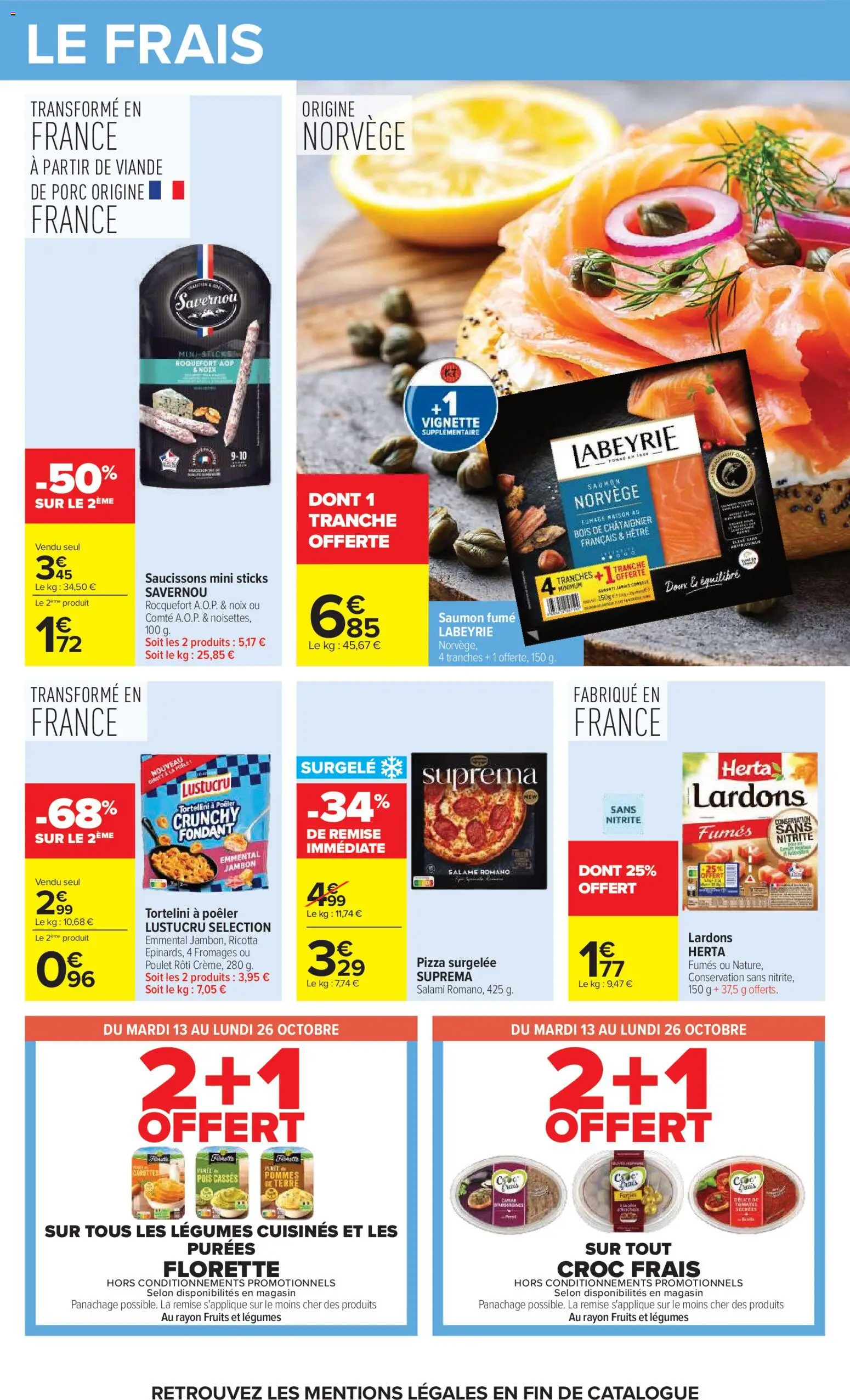 {H1} | Page: 36 | Produits: Viande de porc, Emmental, Ricotta, Saumon