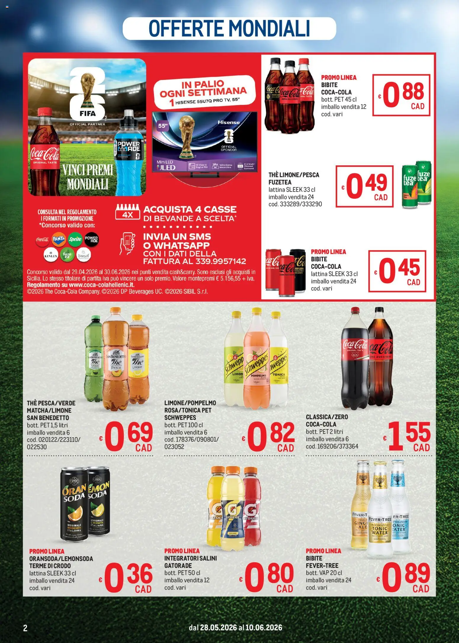 Volantino Metro del 28.05.2026 | Pagina: 2 | Prodotti: Pompelmo, Pesca, Fanta, Coca Cola