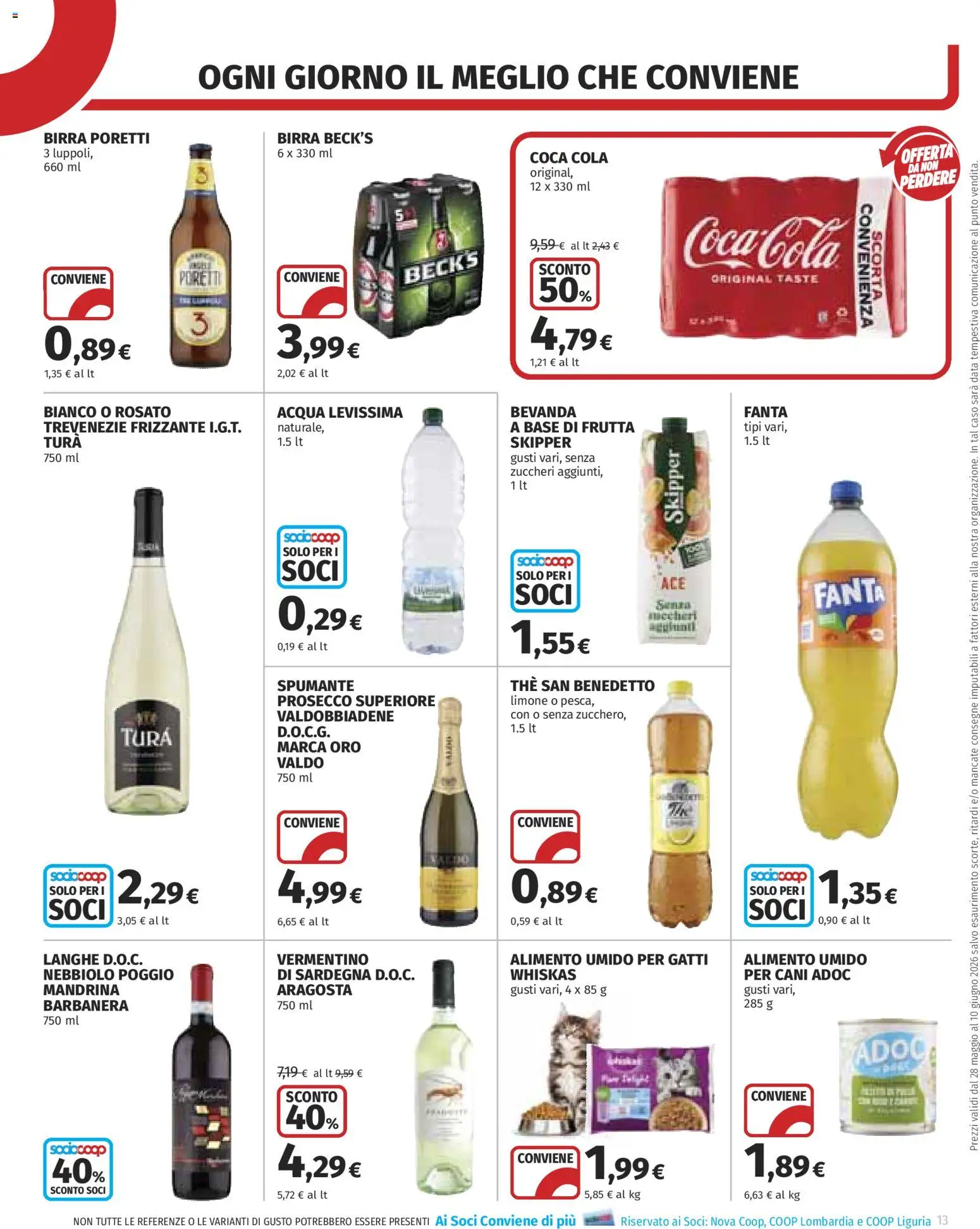 Volantino COOP del 28.05.2026 | Pagina: 13 | Prodotti: Prosecco, Frutta, The, Spumante