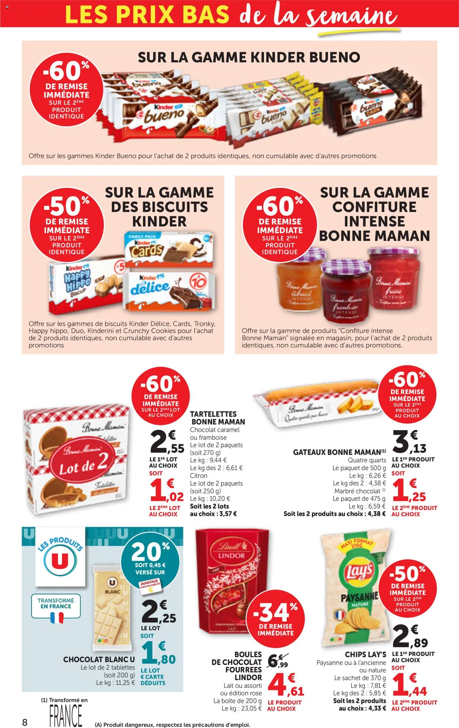 {H1} | Page: 8 | Produits: Citron, Framboise, Tablettes de chocolat, Biscuits