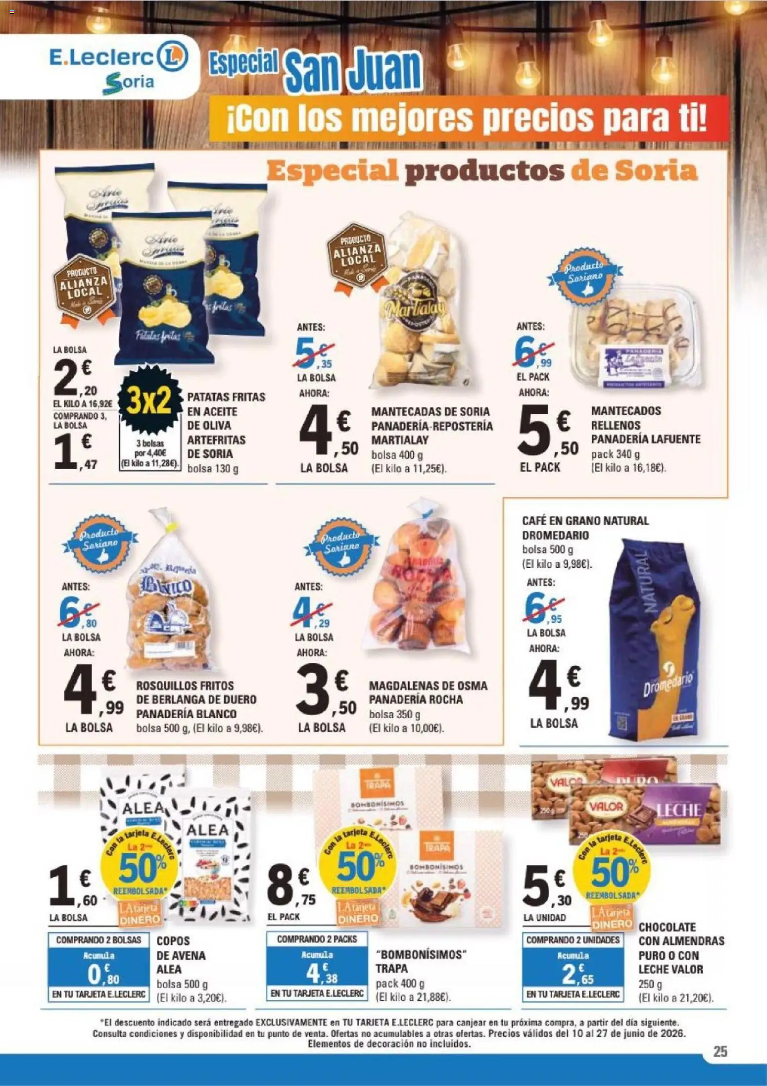 E.Leclerc Soria │ válido desde el 10.06.2026 | Página: 25 | Productos: Café, Copos, Café en grano, Panadería