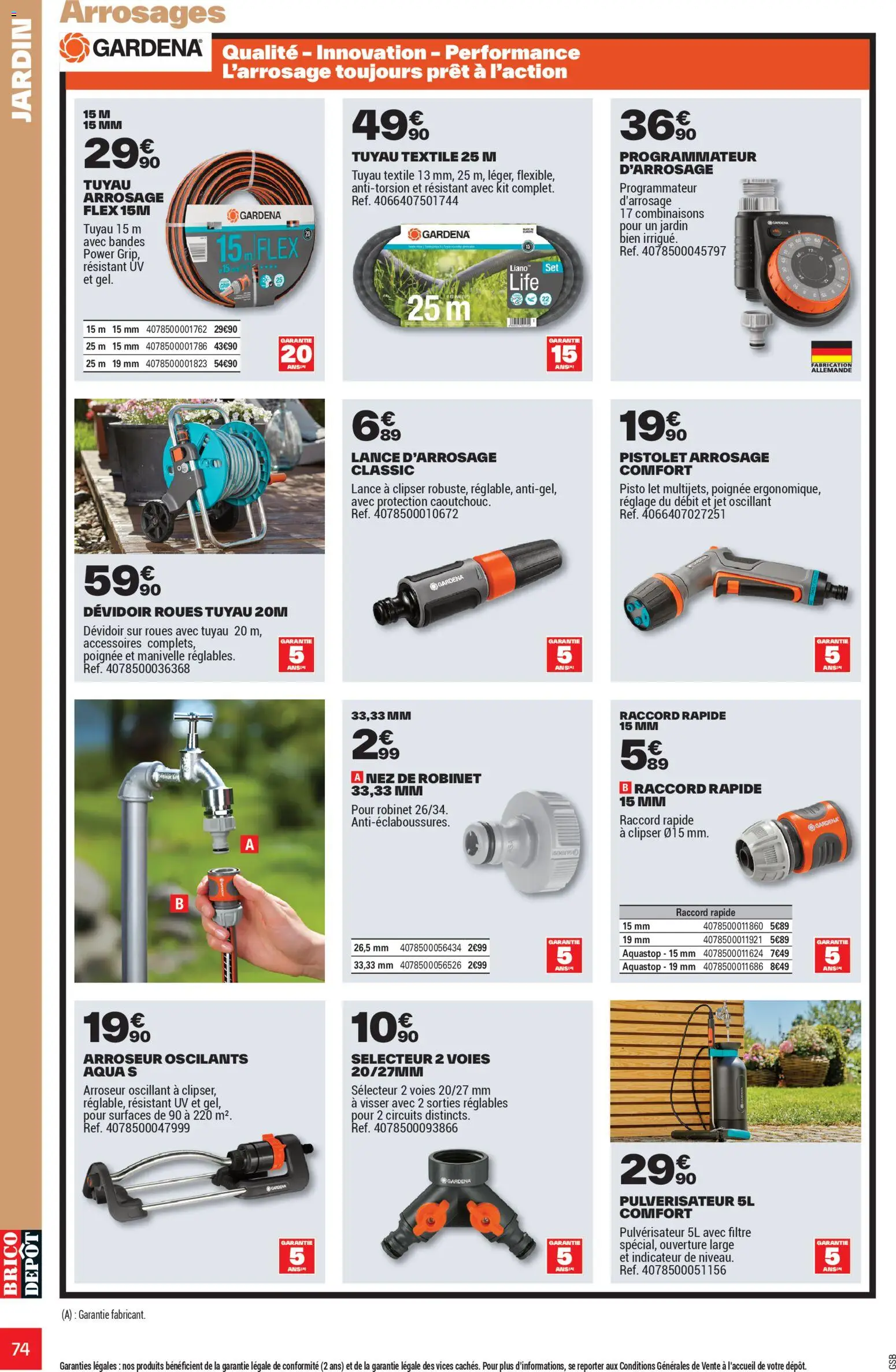 {H1} | Page: 74 | Produits: Filtre, Robinet, Tuyau