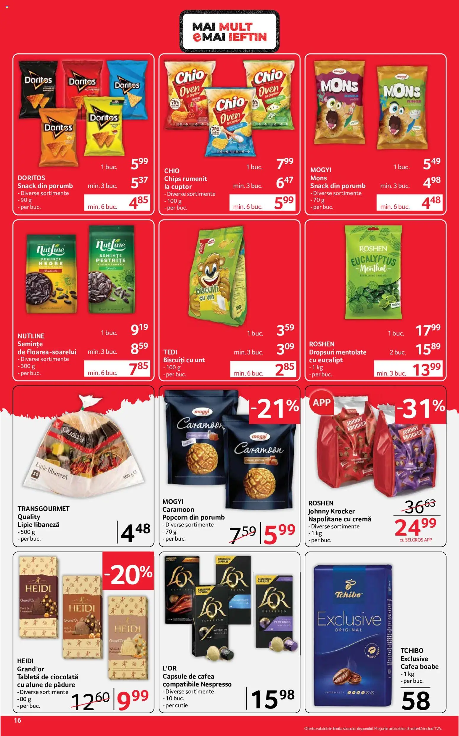 Noul catalog Selgros – valabil de la 24.07.2026 | Pagină: 16 | Produse: Cuptor, Unt, Cafea, Porumb