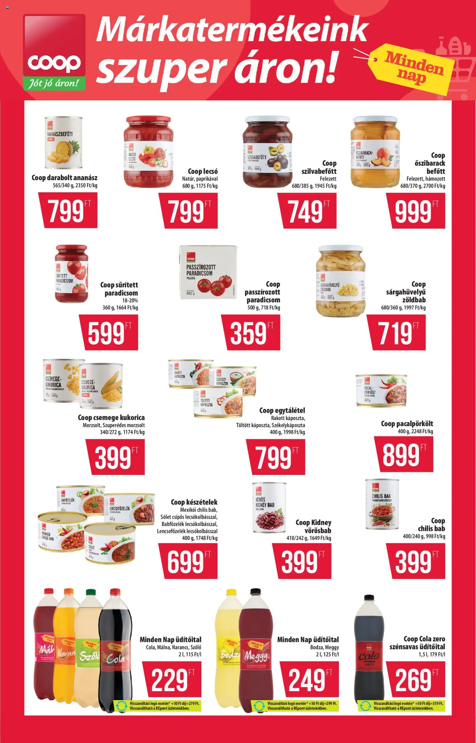 COOP akciós ujság - amely érvényes a következő dátumtól: 11.06.2026 | Oldal: 6 | Termékek: Káposzta, Csemege kukorica, Meggy, Szilvabefőtt