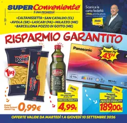 Anteprima del volantino SuperConveniente volantino Caltanissetta, San Cataldo, Avola, Lascari, Milazzo, Barcellona valido a partire dal 01/09/2026