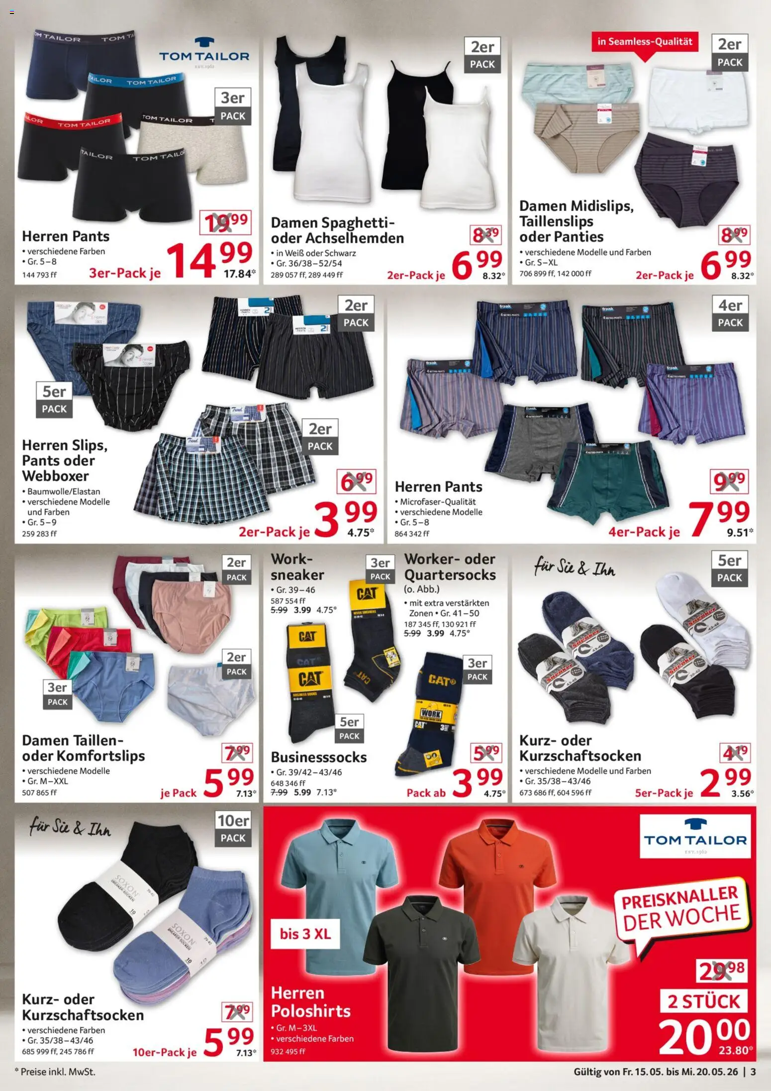 Selgros Non Food – gültig ab 15.05.2026 | Seite: 3 | Produkte: Socken