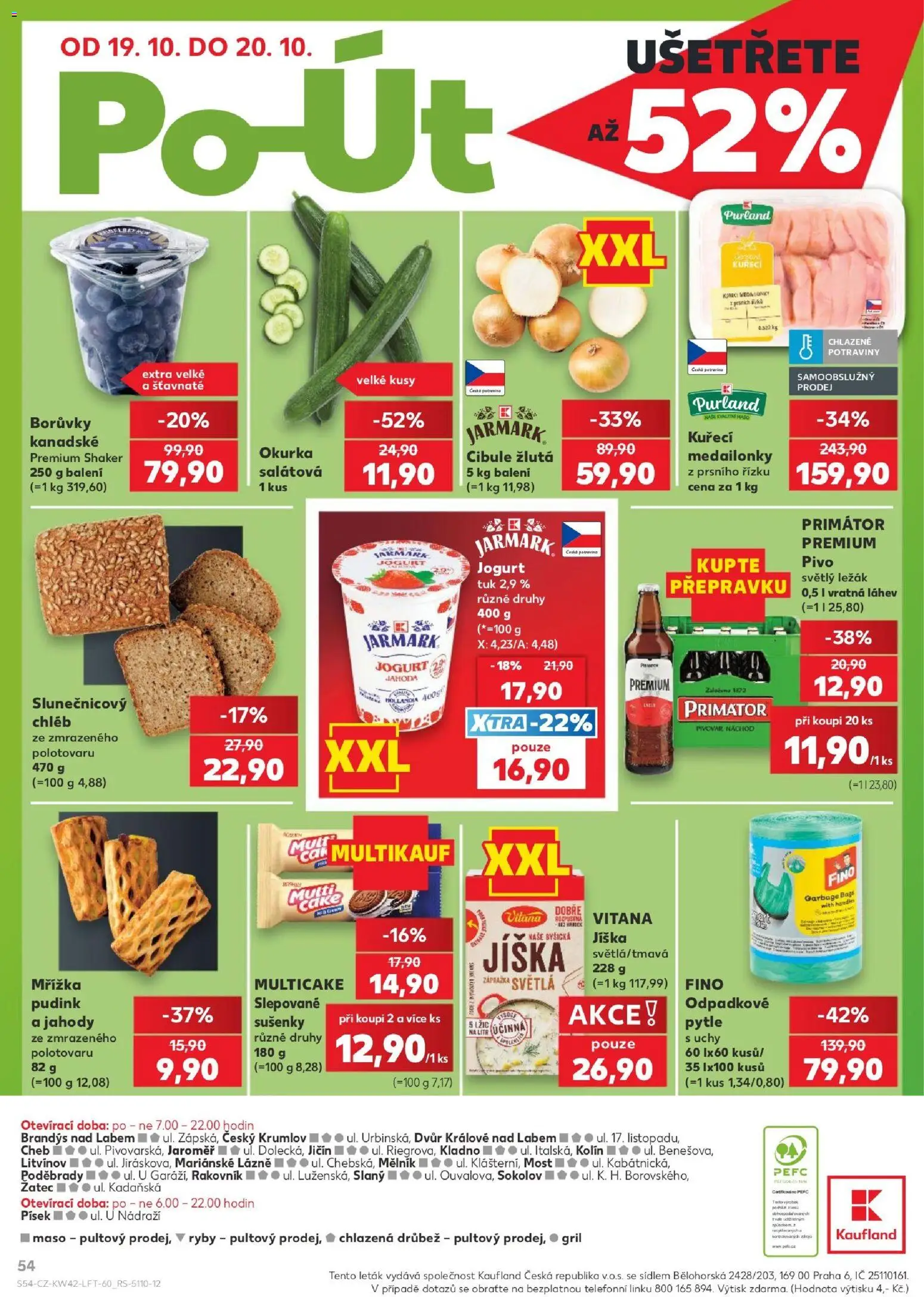 Kaufland leták - Kolín od 14.10.2026 | Strana: 54 | Produkty: Pivo, Cookies, Maso, Okurka