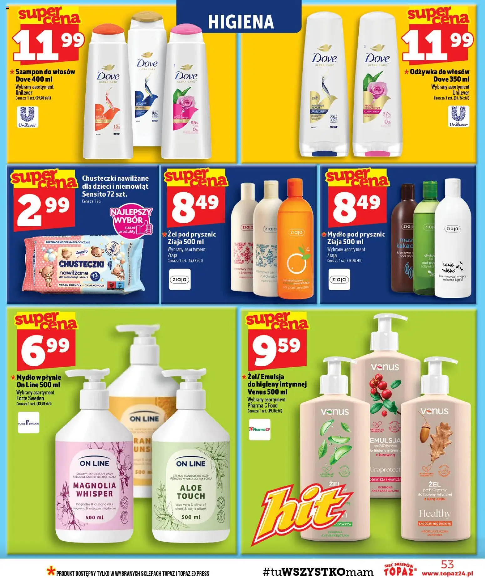 Topaz gazetka od 03.09.2026 | Strona: 53 | Produkty: Mydło w płynie, Szampon do włosów, Żurawina, Body