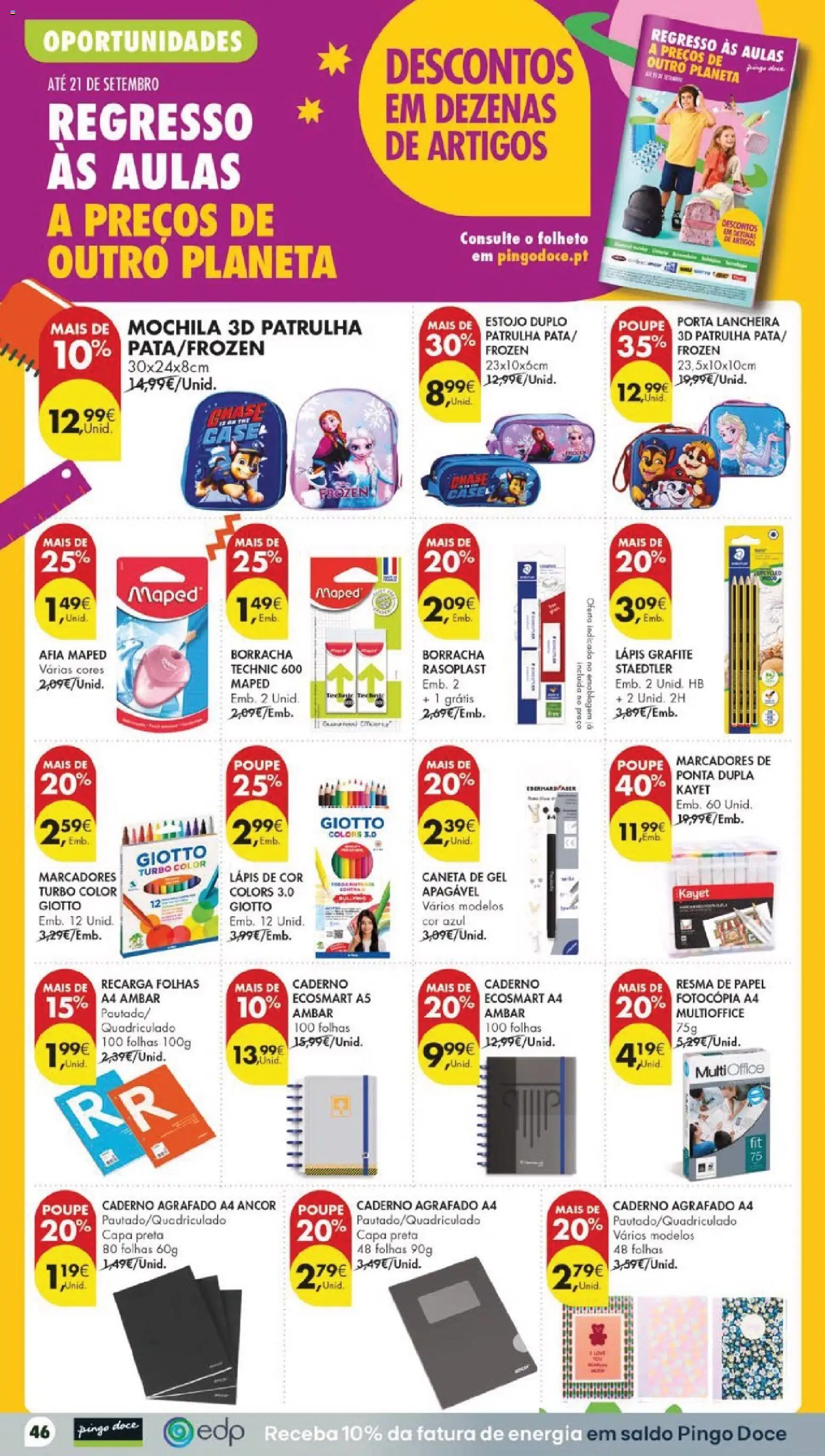 Pingo Doce folheto │ válido de 11/08/2026 | Página: 52 | Produtos: Mochila, Caderno, Porta