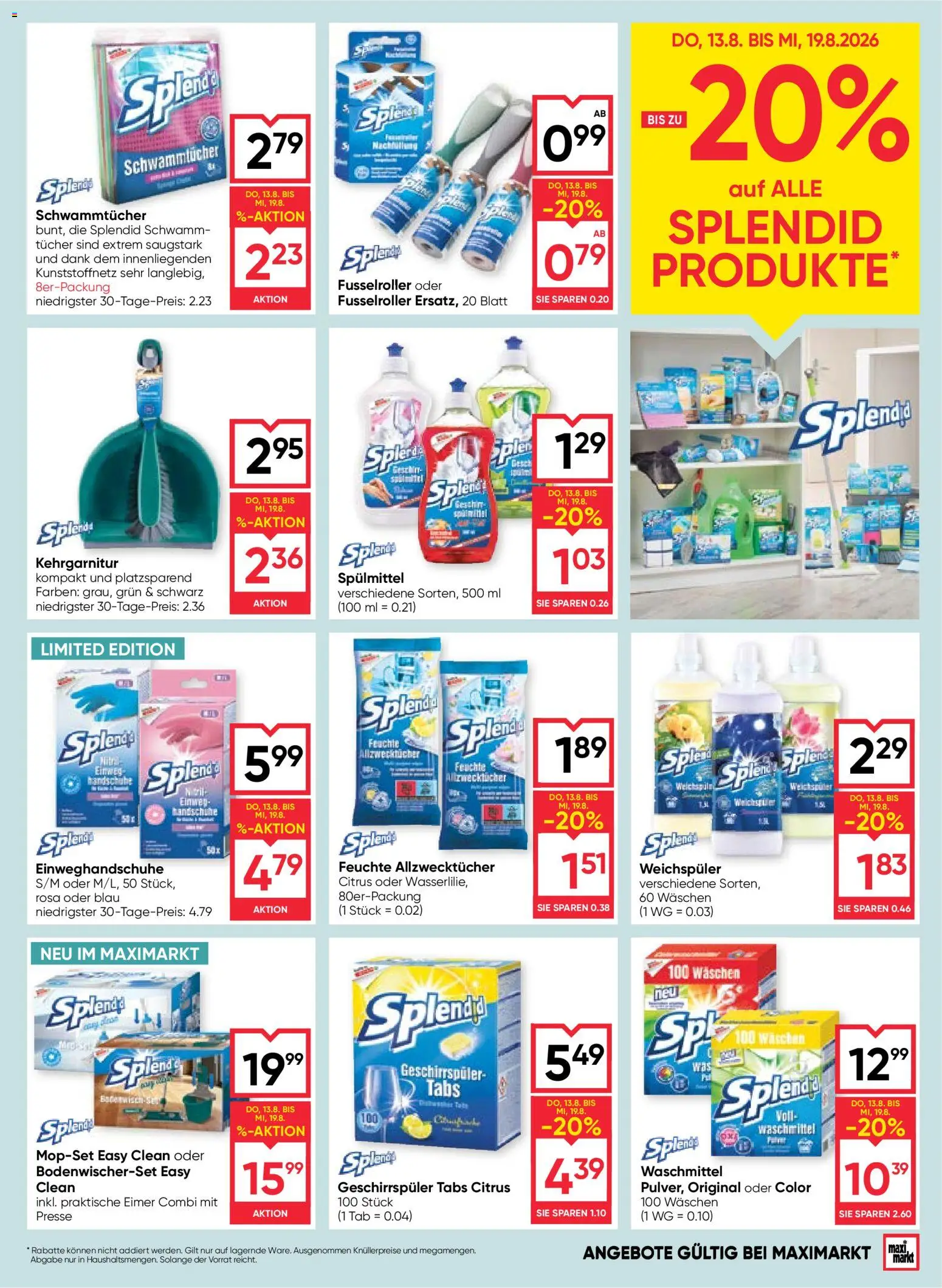 Maximarkt Flugblatt gültig ab 13.08.2026 | Seite: 17 | Produkte: Handschuhe, Geschirrspüler, Presse, Weichspüler