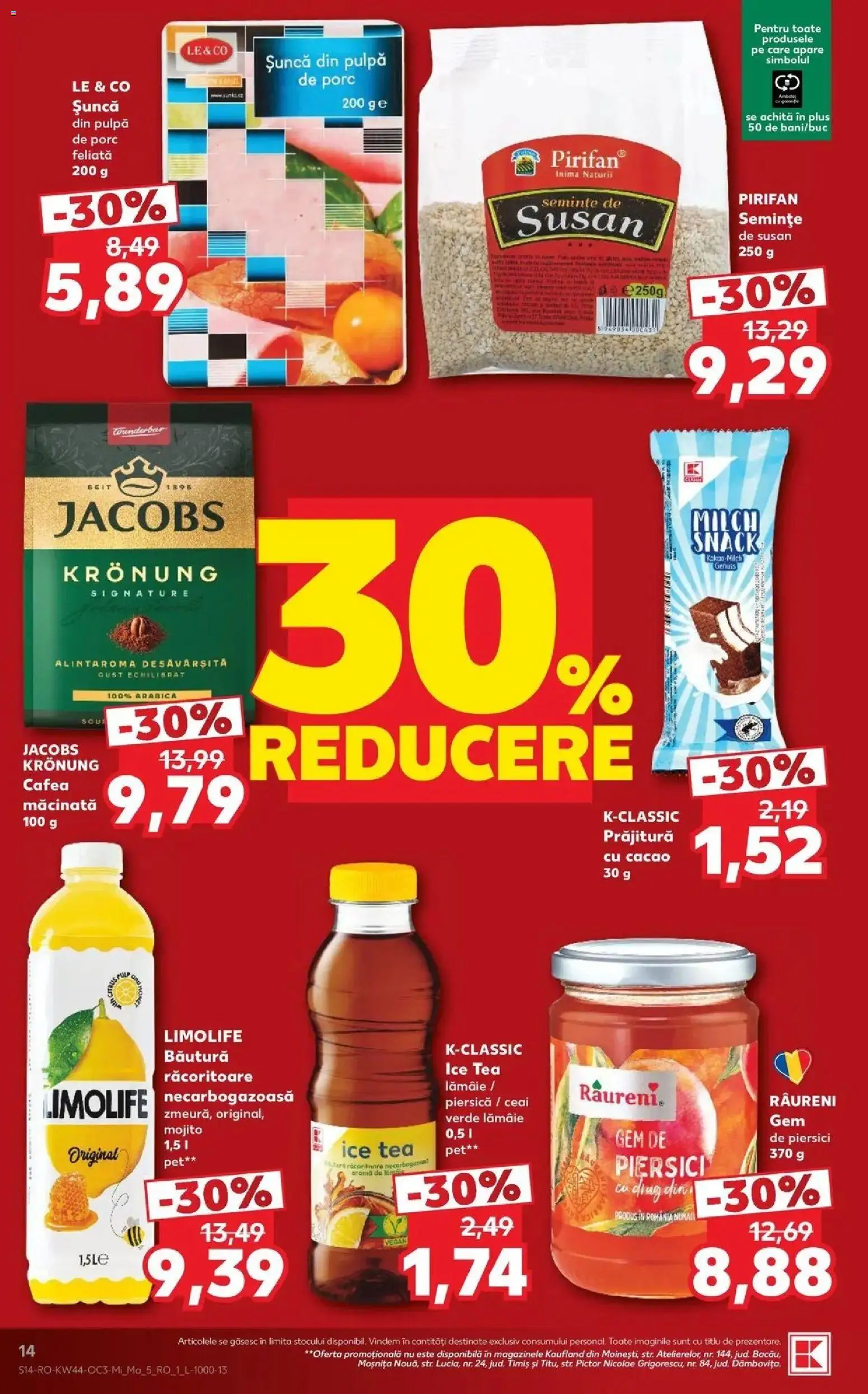Kaufland Arad 28.10.2026 - Revista si Oferta | Pagină: 14 | Produse: Jacobs, Gem, Cafea, Ceai