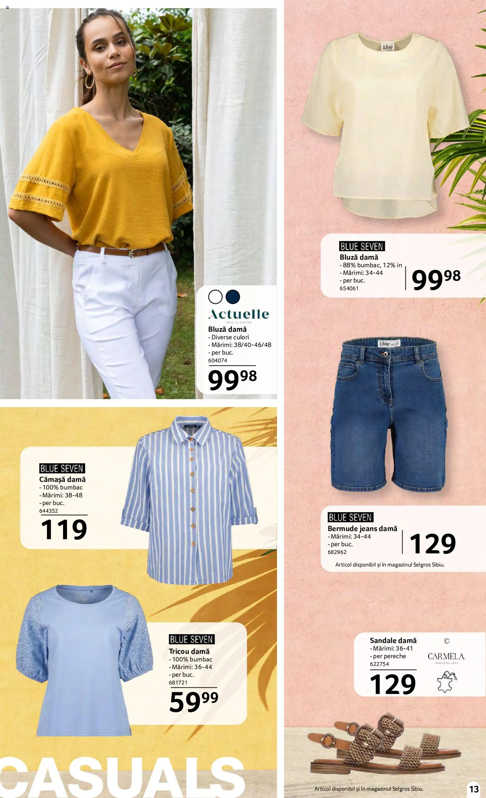 Noul catalog Selgros – valabil de la 15.05.2026 | Pagină: 13 | Produse: Tricou, Bluză, Sandale
