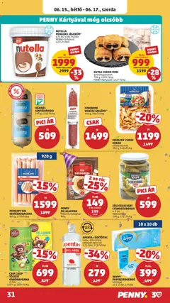 NUTELLA POHARAS JÉGKREM*, 470 ml, 6381 Ft/liter PENNY Kártyával: 4253 Ft/liter - amely érvényes a következő dátumtól: 11.06.2026 | Oldal: 35