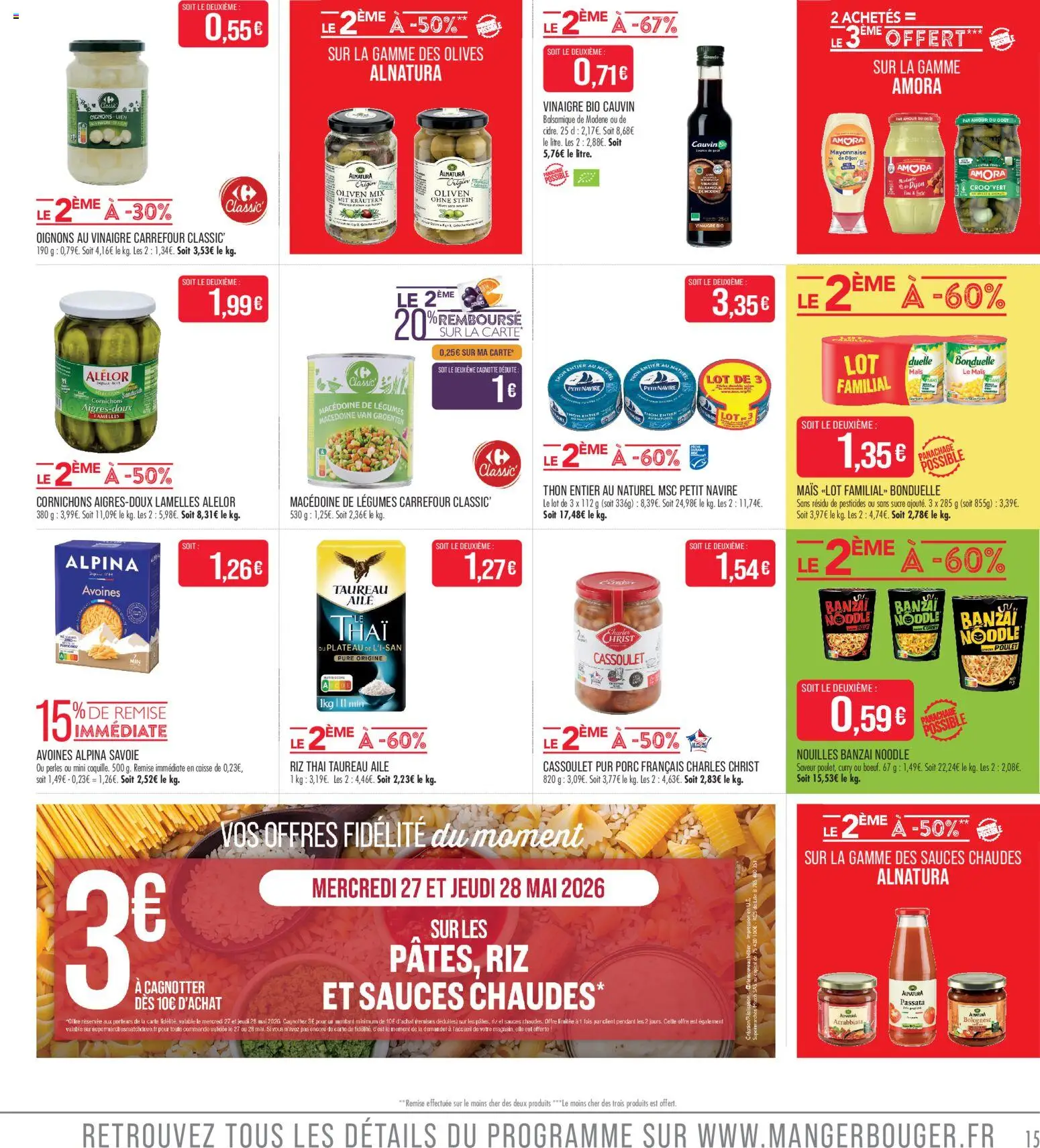 {H1} | Page: 15 | Produits: Thon, Mayonnaise, Nouilles, Oignons