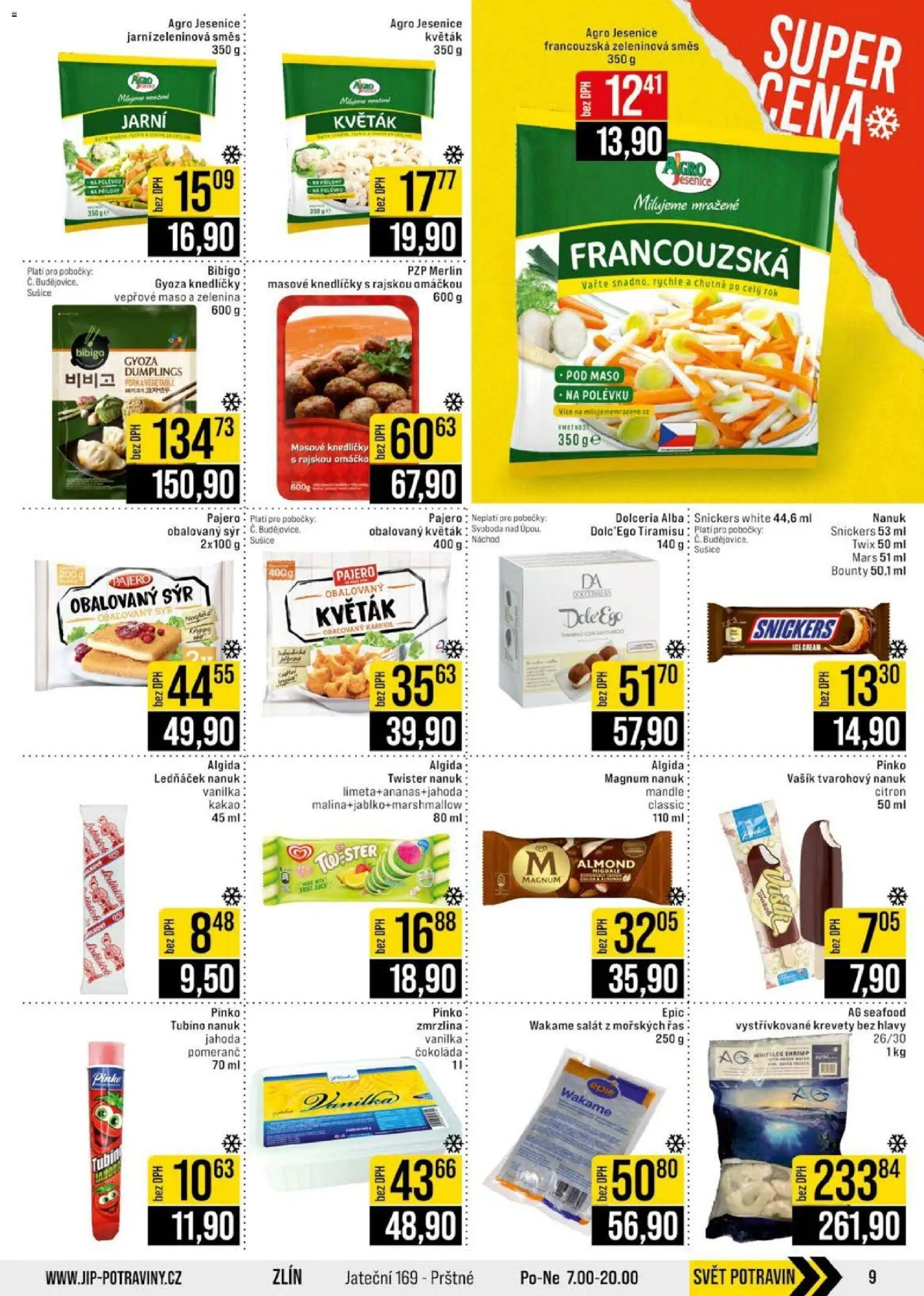 Jip leták - Cash & Carry od 22.07.2026 | Strana: 9 | Produkty: Nanuk, Zmrzlina, Mandle, Kakao