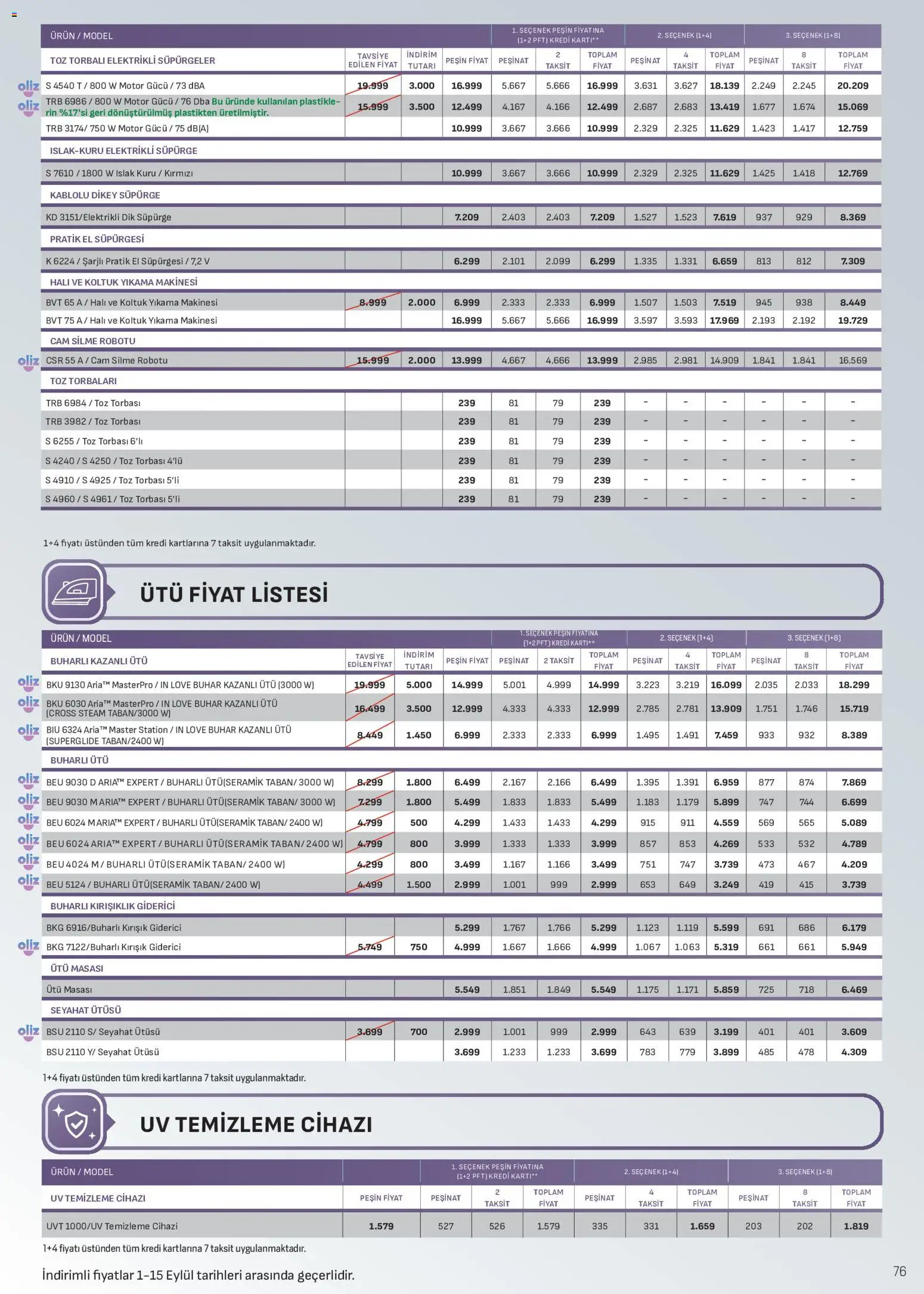 Arçelik Katalog - 01 Eylül 2026 tarihinden itibaren geçerlidir | Sayfa: 76 | Ürünler: Koltuk, Ütü masası, Halı, Elektrikli süpürge