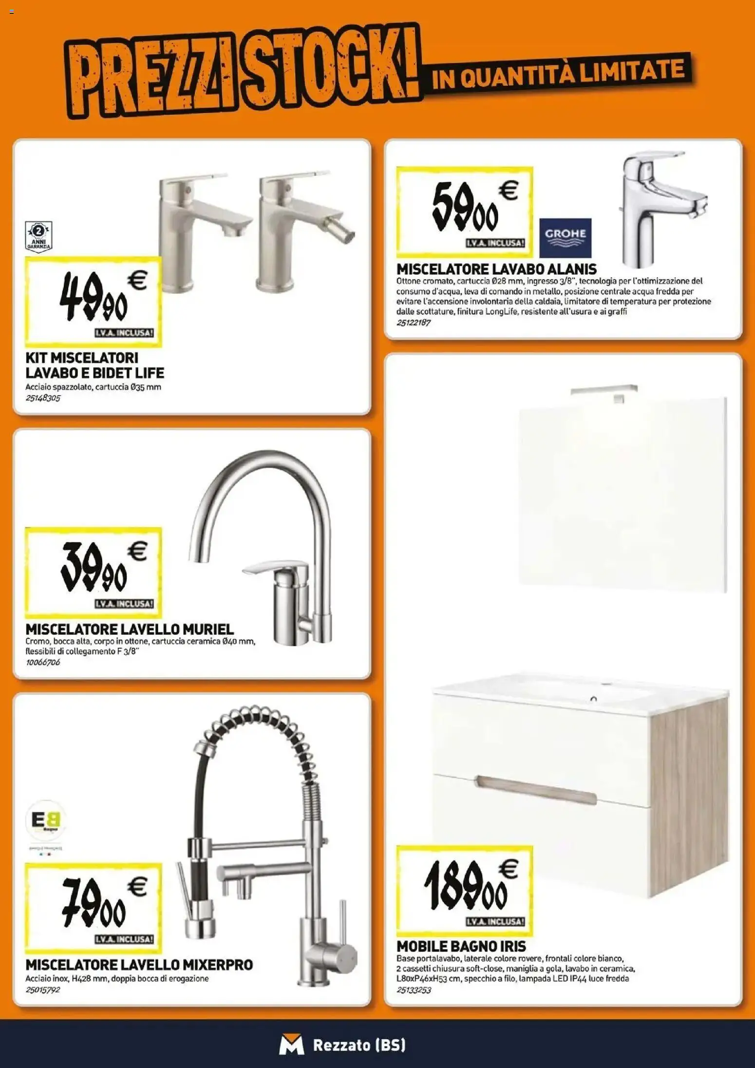 Nuovo TECNOMAT catalogo Rezzato dal 29/10/2026 > offerte anteprima 🛍️ | Pagina: 5 | Prodotti: Lavello, Miscelatore, Specchio, Lampada