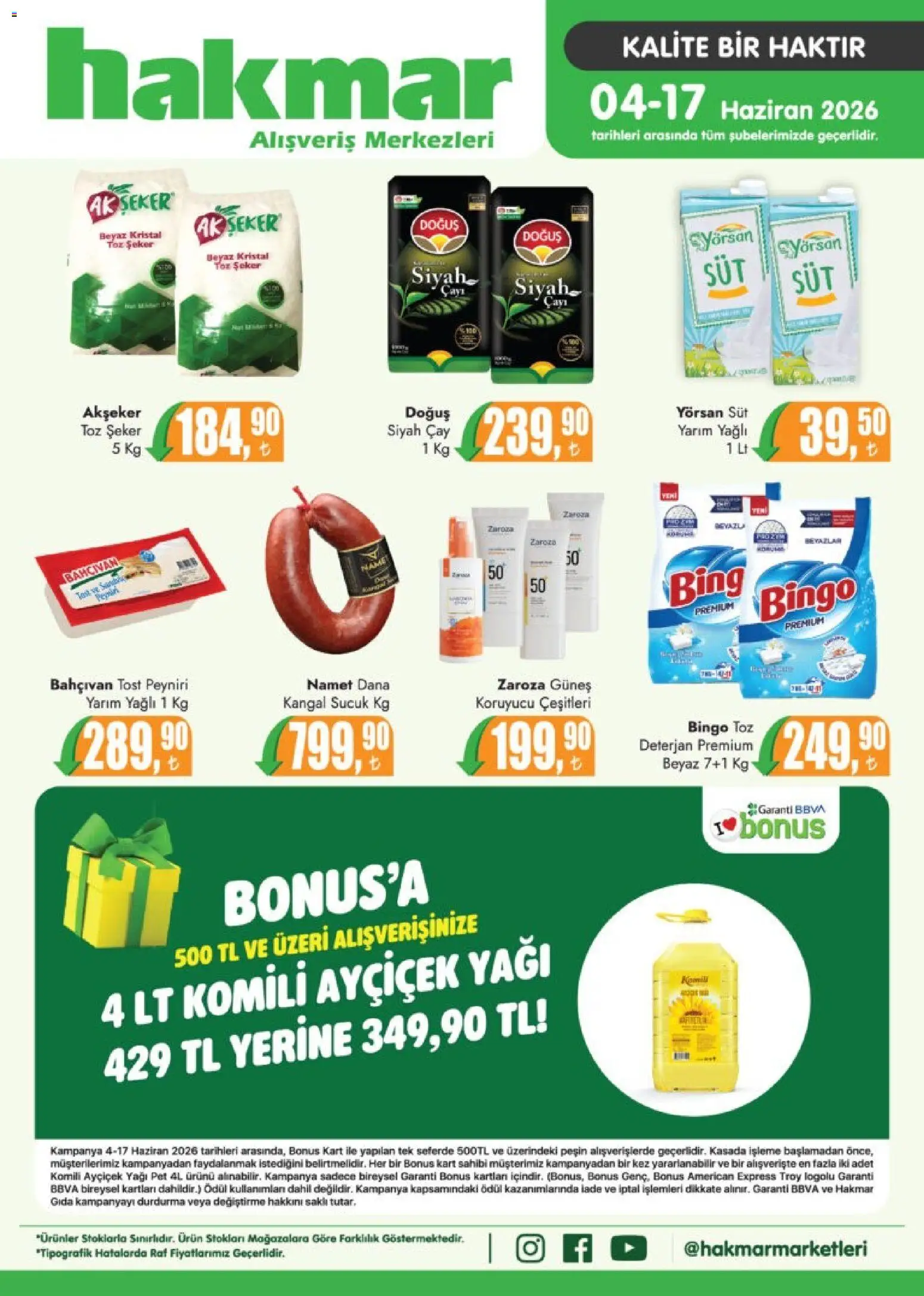 Hakmar Katalog - 04.06.2026 tarihinden itibaren geçerlidir | Sayfa: 1 | Ürünler: Raf, Çay, Şeker, Toz şeker