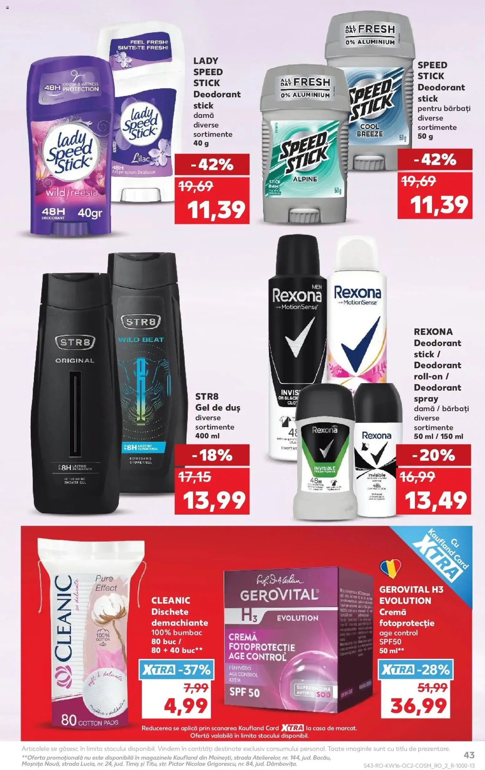 Noul catalog Kaufland – valabil de la 15.04.2026 | Pagină: 43 | Produse: Duș, Cremă, Gel de duș, Deodorant