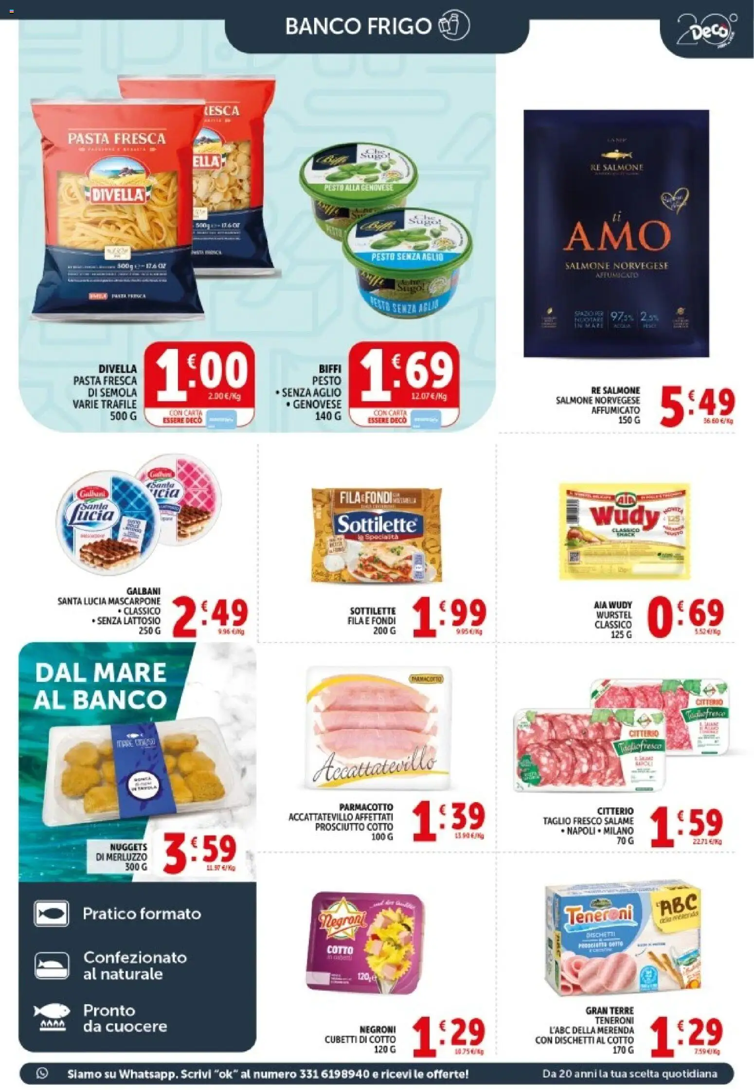 Volantino Decò del 08.06.2026 | Pagina: 7 | Prodotti: Nuggets, Aglio, Wurstel, Sugo