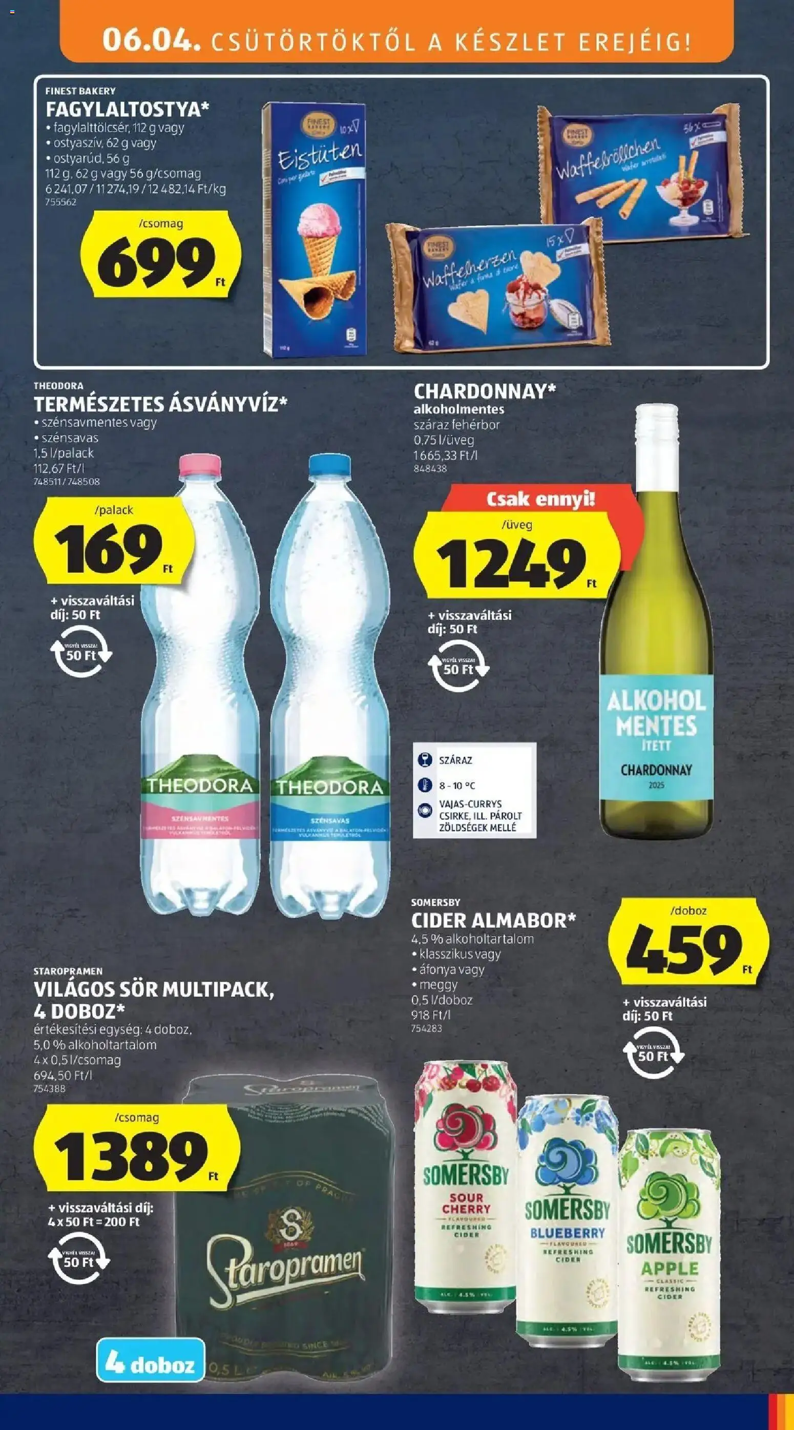 Aldi akciós ujság - amely érvényes a következő dátumtól: 04.06.2026 | Oldal: 19 | Termékek: Meggy, Cider, Doboz, Fehérbor