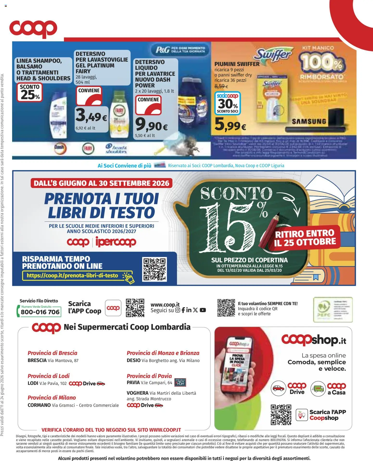 Volantino COOP del 11.06.2026 | Pagina: 39 | Prodotti: Balsamo, Tè, Lavatrice, Lavastoviglie