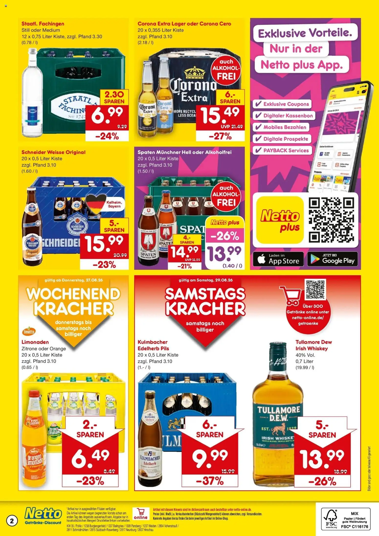 Netto Marken-Discount Prospekt Weiden (ab 24.08.2026) » Angebote | Seite: 2 | Produkte: Pils, Orangen, Bilder, Zitrone