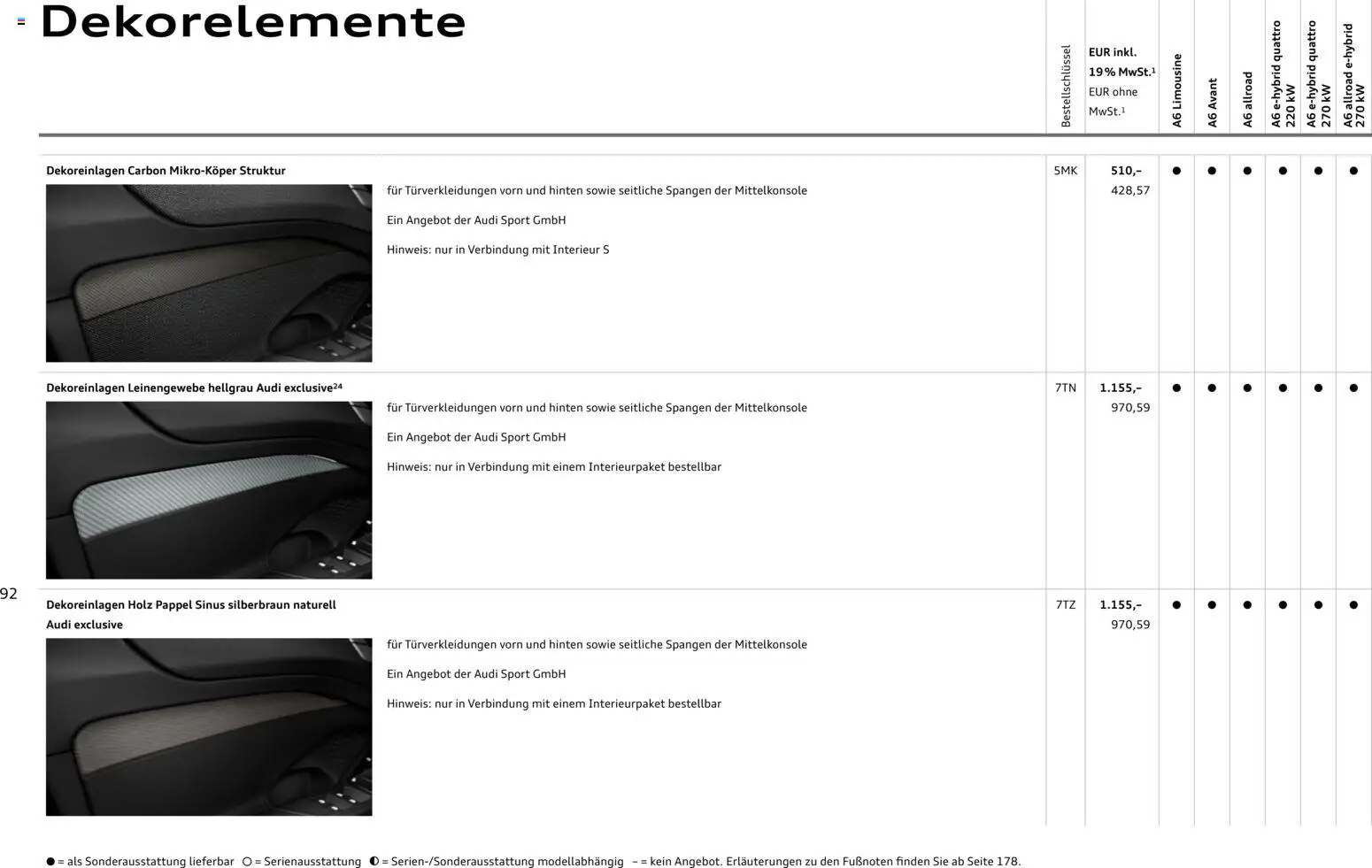 Audi A6 – gültig ab 28.10.2025 | Seite: 92 | Produkte: Eis