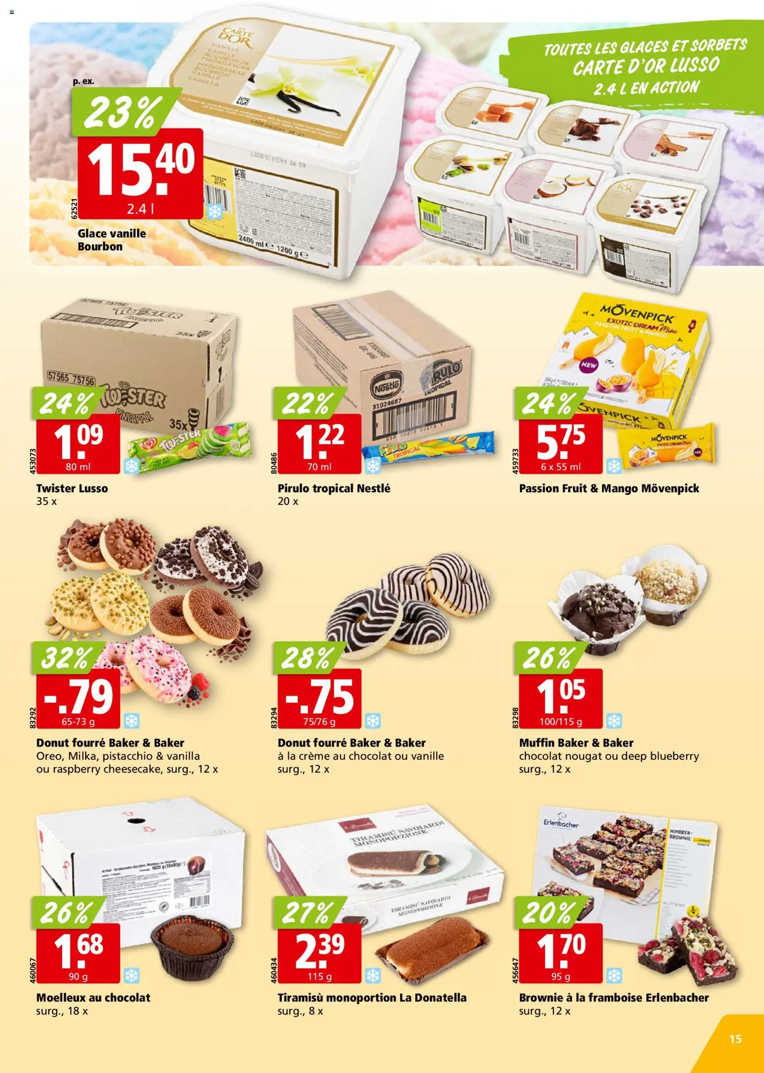 Aligro aktionen Chavannes, Matran, Genève, Sion – gültig ab 28.09.2026 | Seite: 15 | Produkte: Vanille, Glace, Mango, Creme