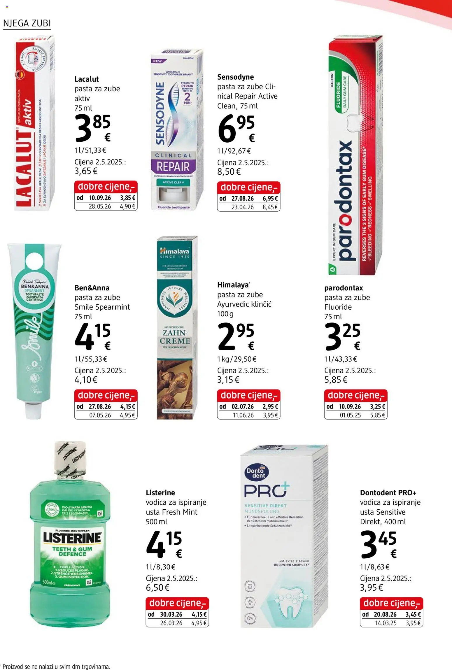 DM katalog | vrijedi od 01.10.2026 | Stranica: 10 | Proizvodi: Listerine, Pasta za zube, Pasta, Sensodyne