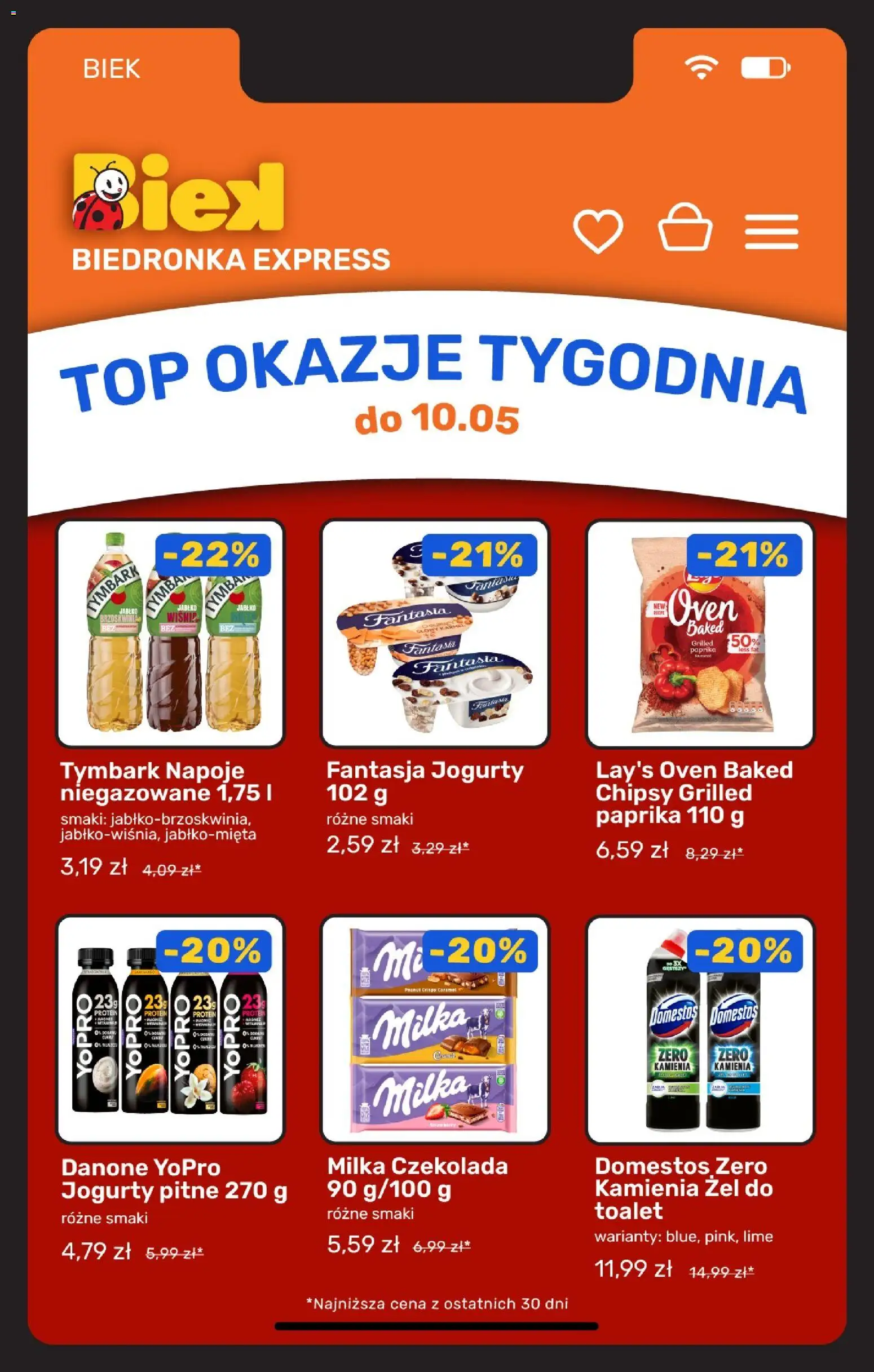 Biedronka gazetka - Biek od 08.05.2026 | Strona: 5 | Produkty: Brzoskwinia, Top, Napoje, Milka