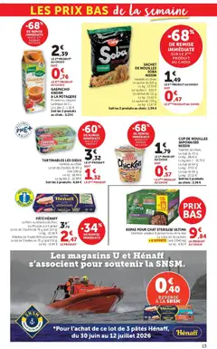 Super U - Prévisualisation de Super U - Les prix bas de la semaine valide à partir de 30/06/2026 | Page: 13 | Produits: Mousse, Porc, Nouilles, Pâtes