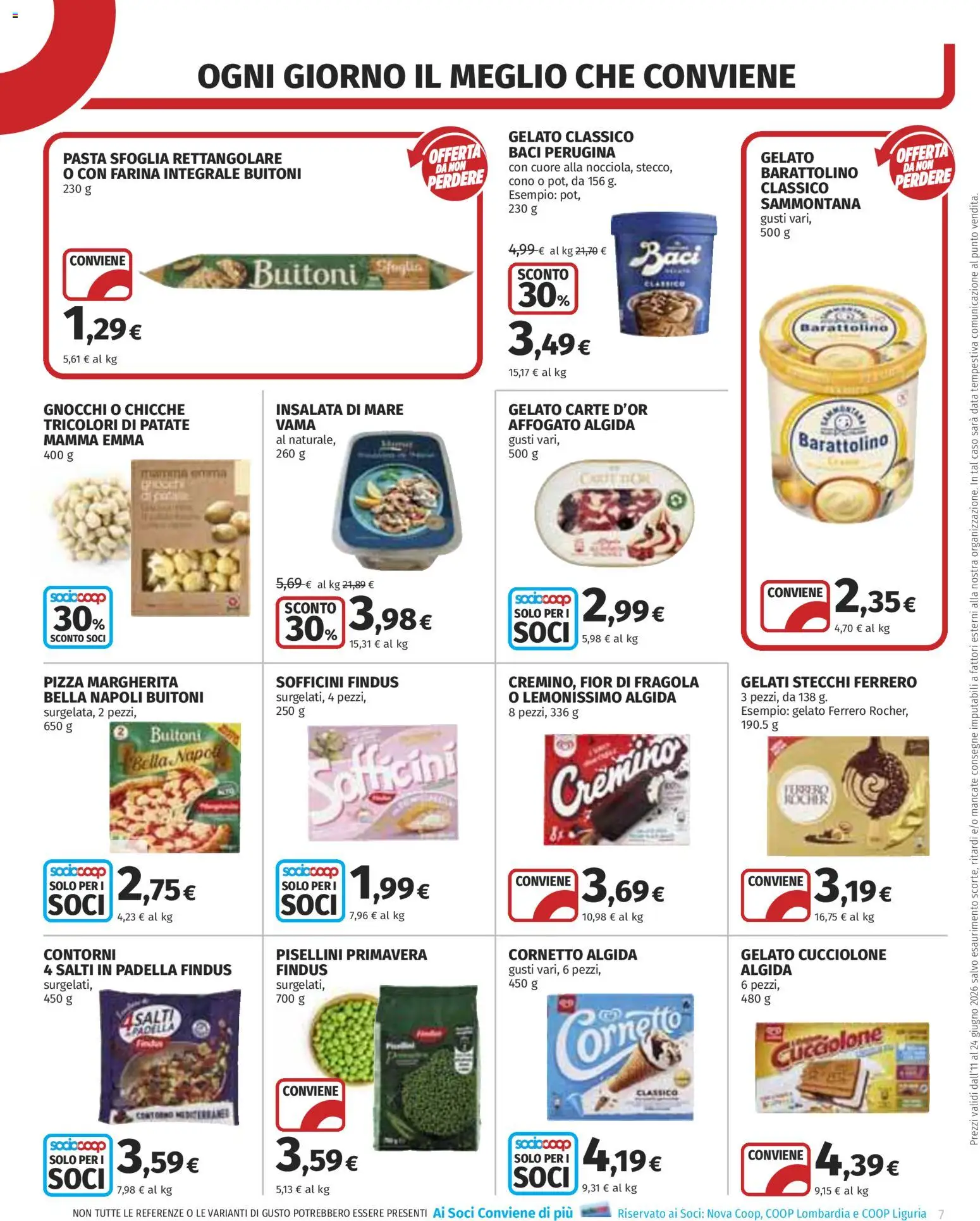 Volantino COOP del 11.06.2026 | Pagina: 7 | Prodotti: Pizza, Gelato, Pasta, Data