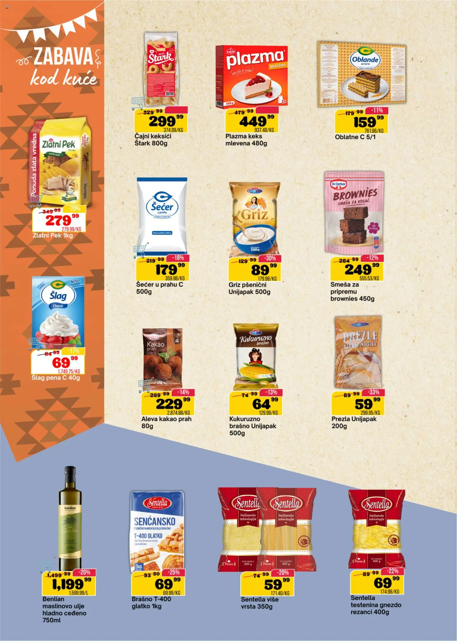 Senta Promet katalog - važi od 26.08.2026 | Strana: 10 | Proizvode: Testenina, Keks, Maslinovo ulje, Oblatne