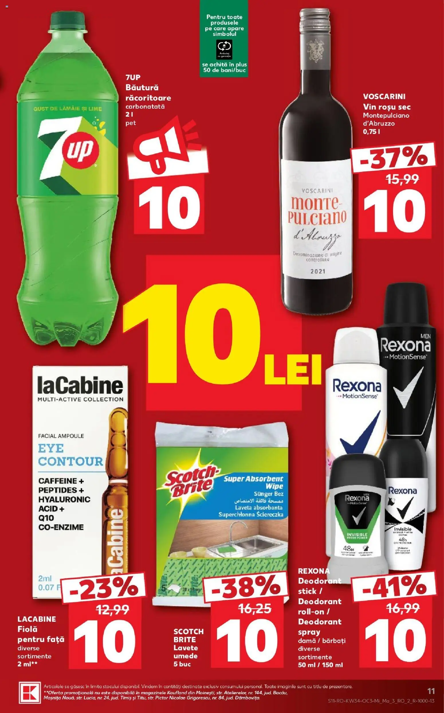 Noul catalog Kaufland – valabil de la 19.08.2026 | Pagină: 11 | Produse: Vin rosu, Bautura racoritoare, Vin, Deodorant