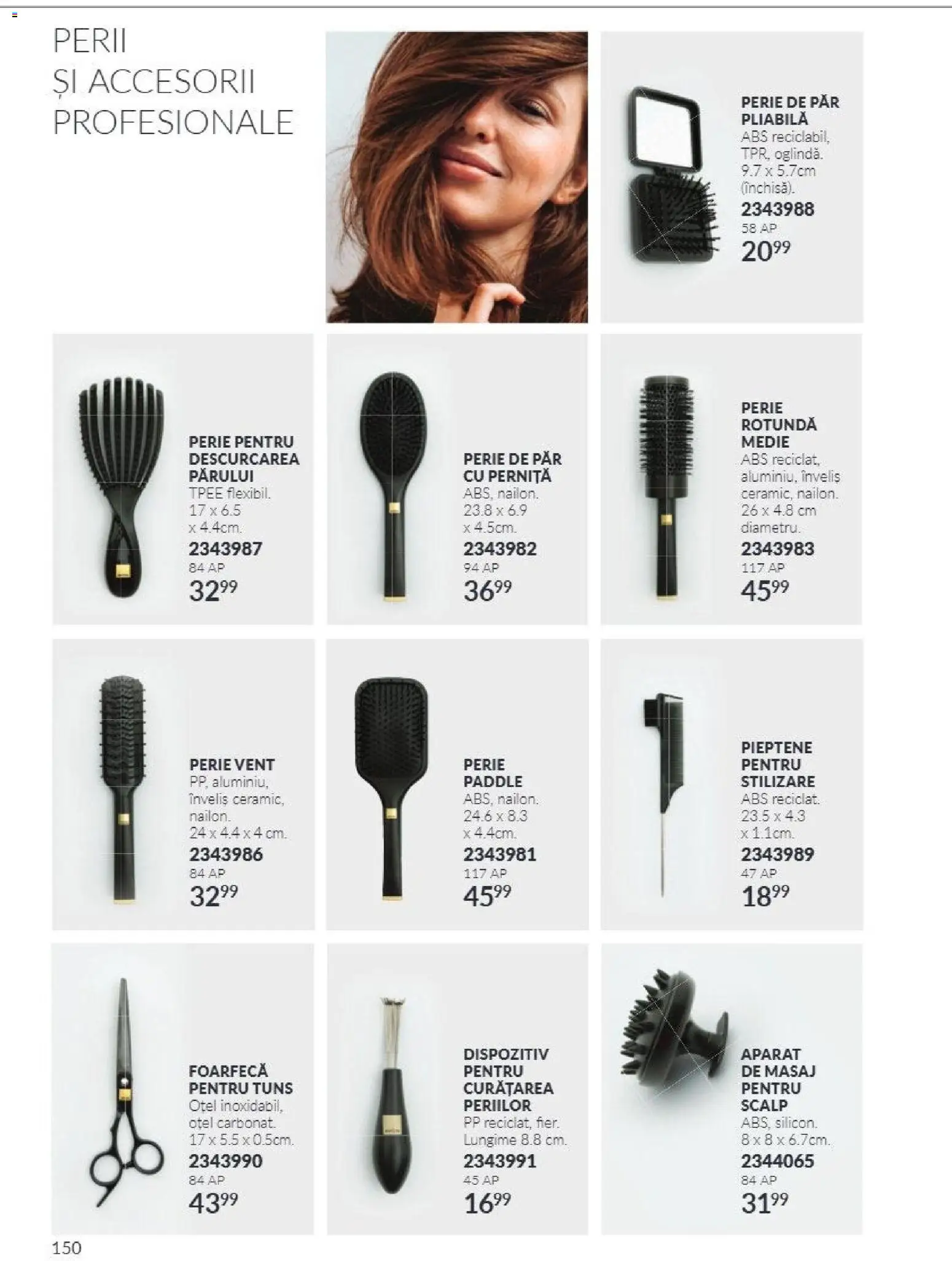 Noul catalog Avon – valabil de la 01.10.2026 | Pagină: 150 | Produse: Perie de păr, Pieptene, Aparat, Perie
