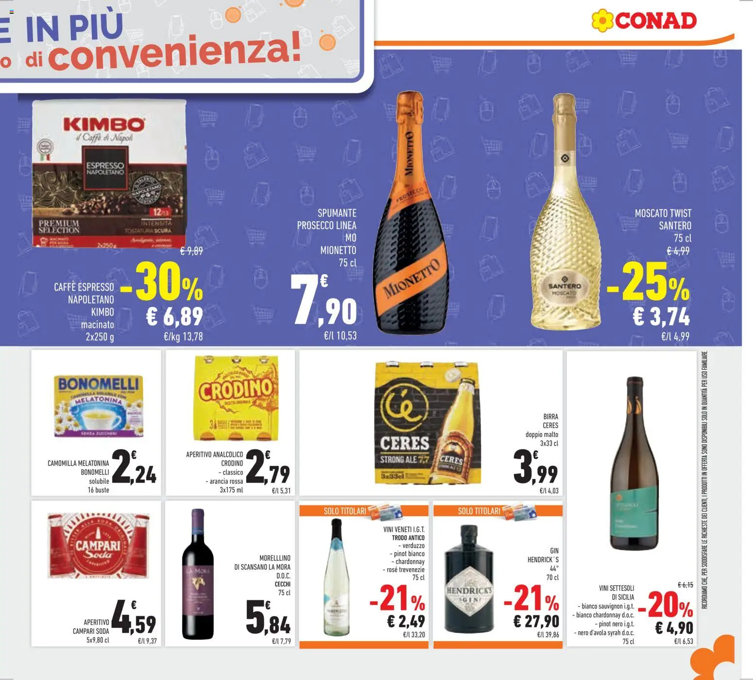 Volantino Conad del 11.03.2026 | Pagina: 33 | Prodotti: Gin, Prosecco, Spumante, Macinato