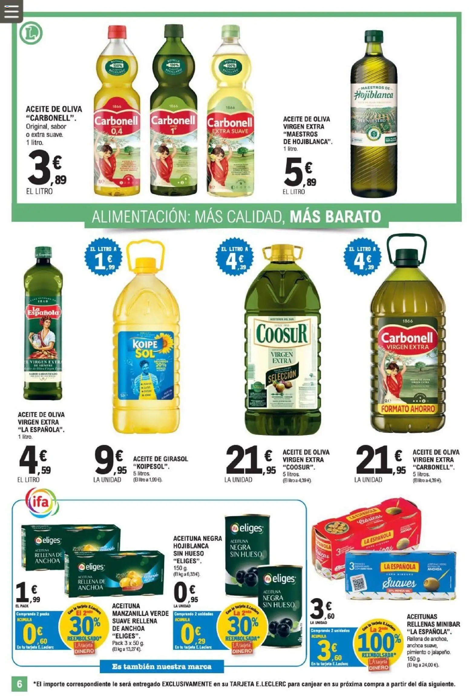 E.Leclerc Miranda de Ebro │ válido desde el 12/08/2026 | Página: 6 | Productos: Aceitunas, Aceite, Pimiento, Aceite de girasol