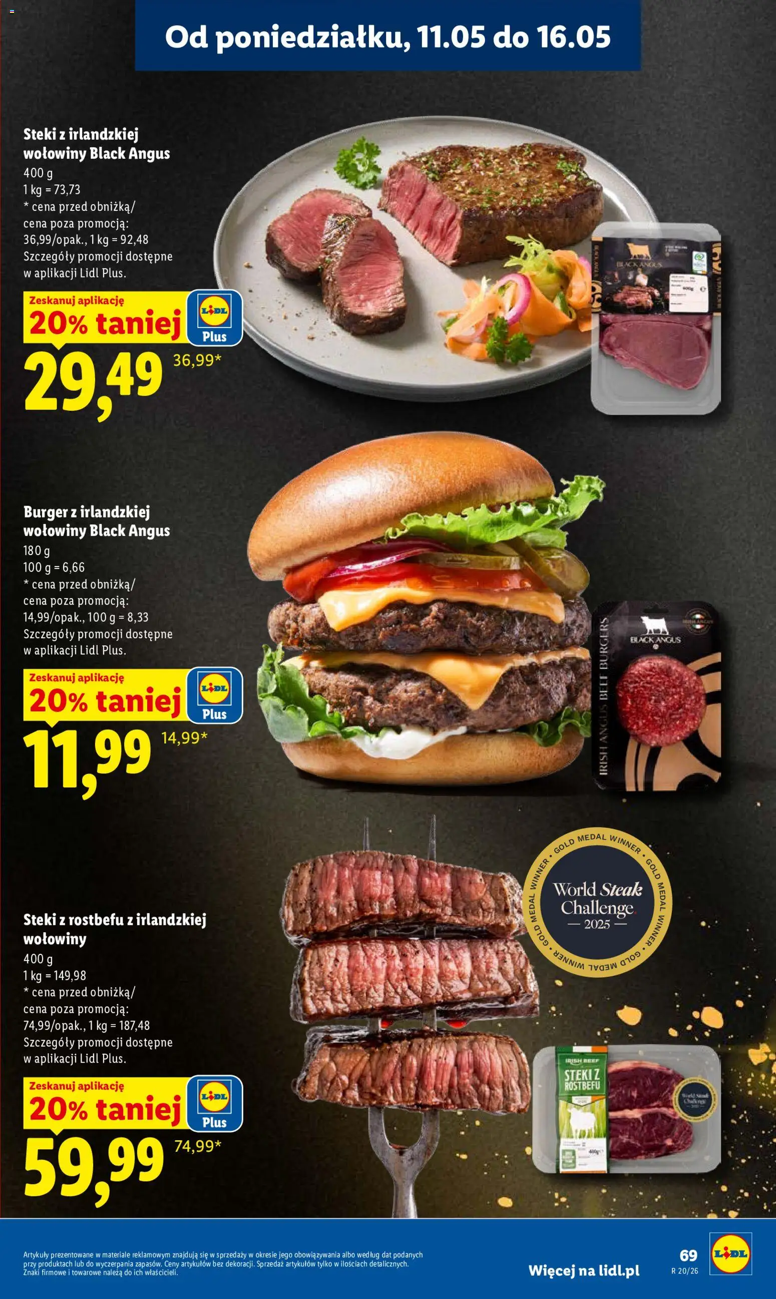 Lidl Polsko leták od 11.05.2026 | Strana: 69 | Produkty: Burger, Steak