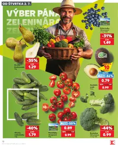 Kaufland leták platný od 02.07.2026 | Strana: 12 | Produkty: Paradajky, Brokolica, Hrušky, Uhorky