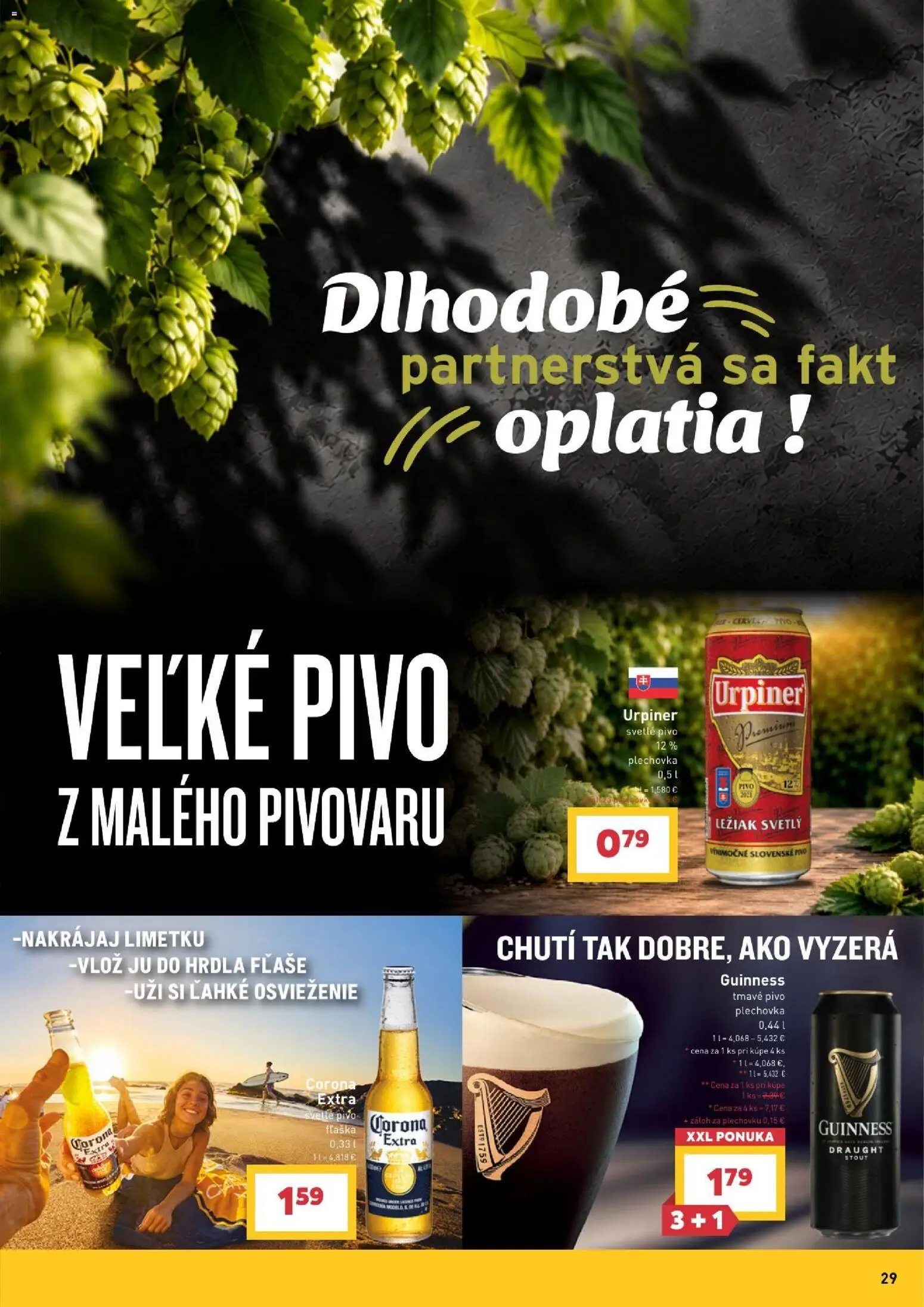 Nové Billa akcie – leták je platný od 30.09.2026 | Strana: 29 | Produkty: Pivo, Pivo plechovka, Corona Extra, Urpiner