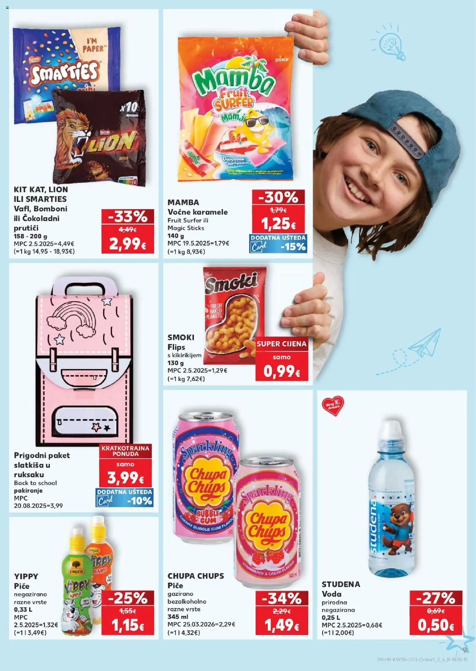 Kaufland katalog | vrijedi od 02.09.2026 | Stranica: 9 | Proizvodi: Flips, Bomboni, Voda