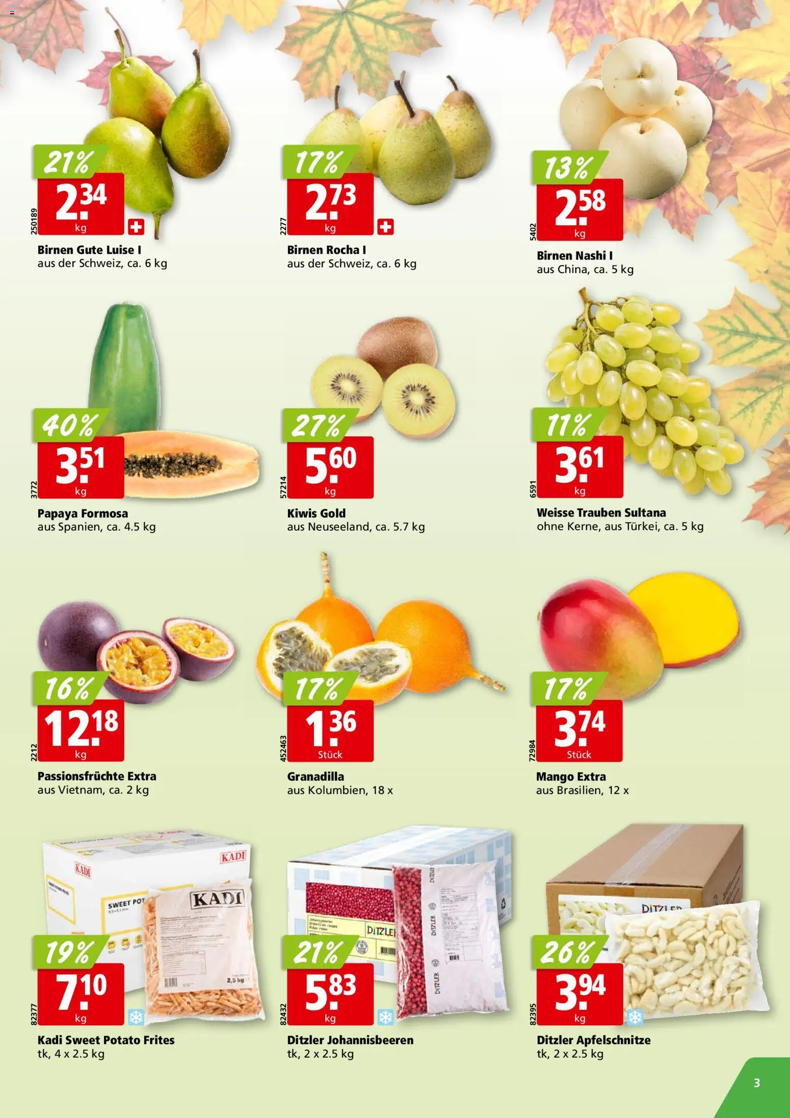 Aligro aktionen Chavannes, Matran, Genf, Sitten – gültig ab 19.10.2026 | Seite: 3 | Produkte: Mango, Birnen