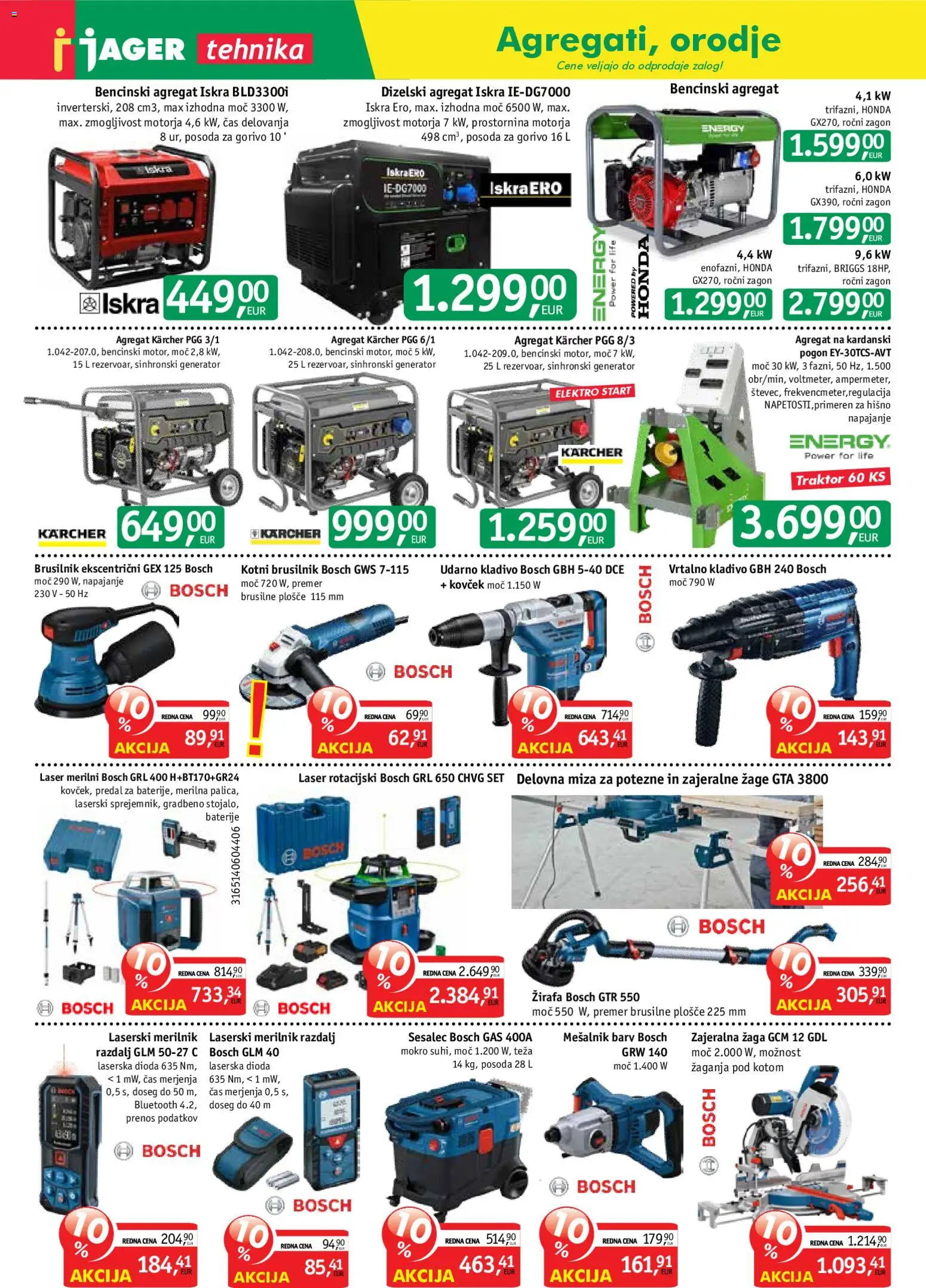Novi Jager katalog ponudbe – veljaven od 12.08.2026 | Stran: 9 | Izdelki: Teza, Delovna miza, Brusilnik, Kladivo