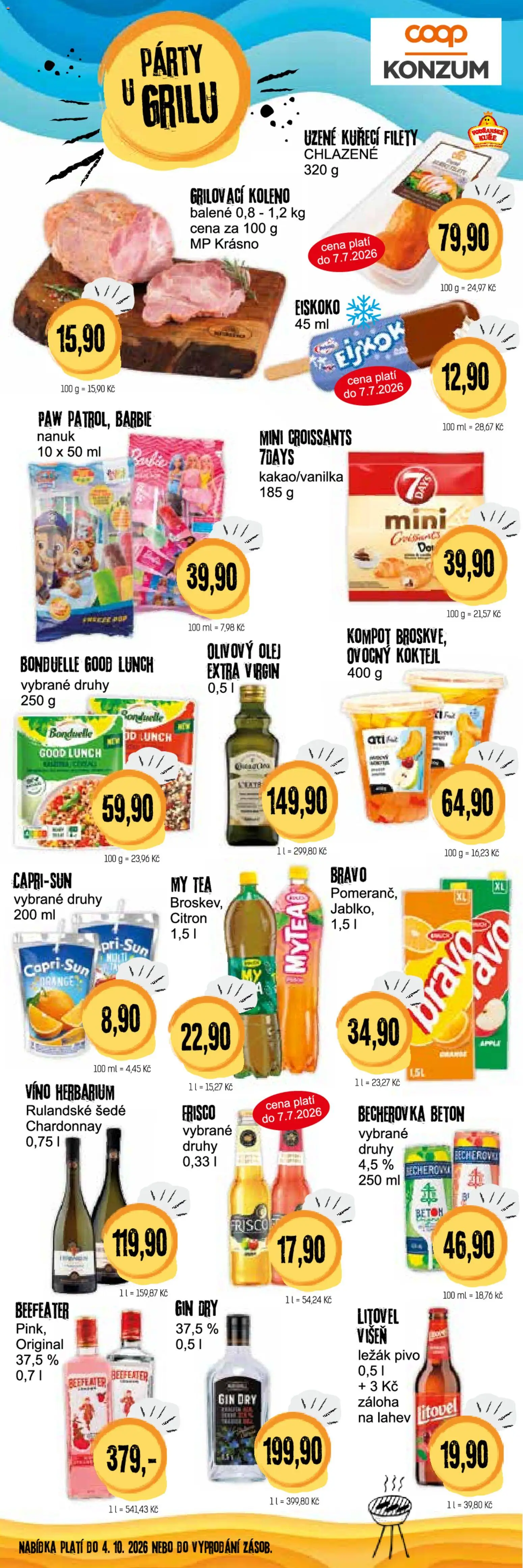 Konzum leták od 24.06.2026 | Strana: 4 | Produkty: Olivový olej, Olej, Gin, Láhev