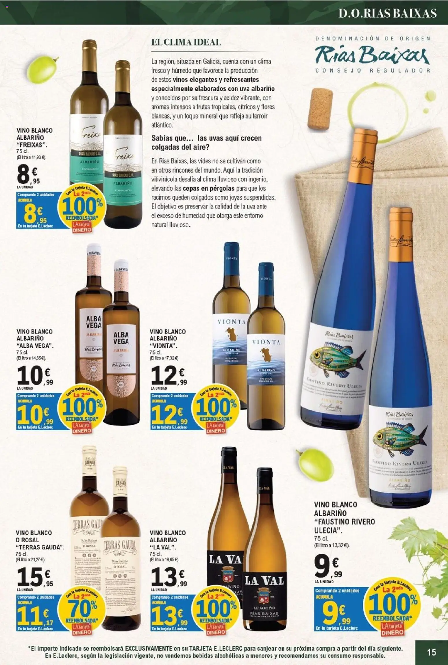 E.Leclerc - Majadahonda │ válido desde el 16/09/2026 | Página: 15 | Productos: Vino, Flores, Cítricos, Bebidas